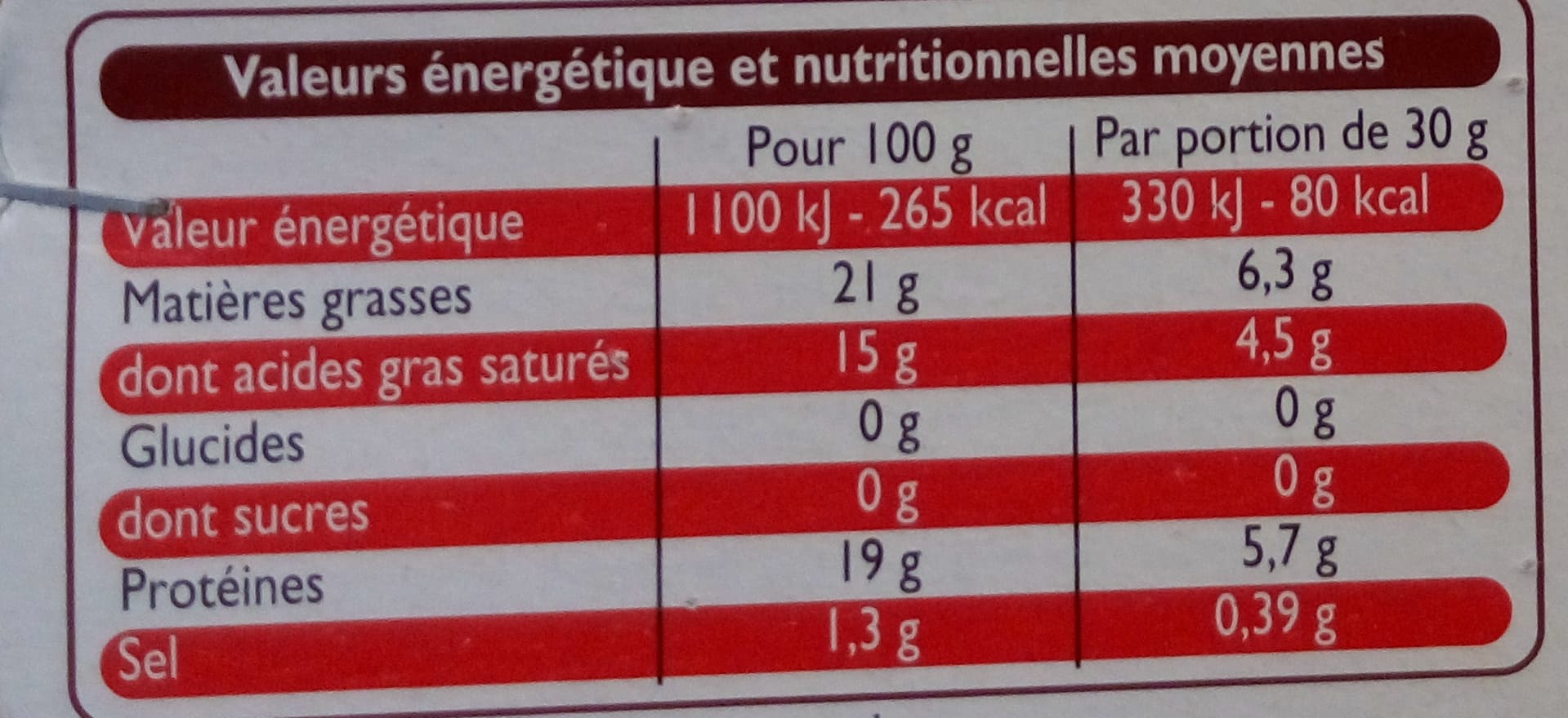 Leader Price Camembert (21 % MG) packshot