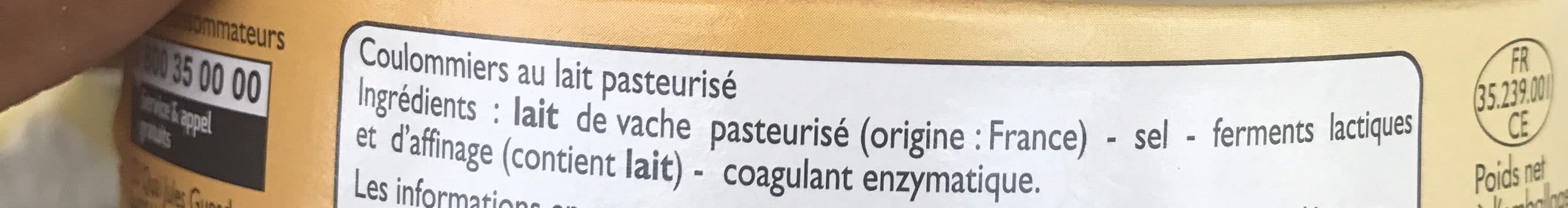 Leader Price Coulommiers au lait pasteurisé packshot