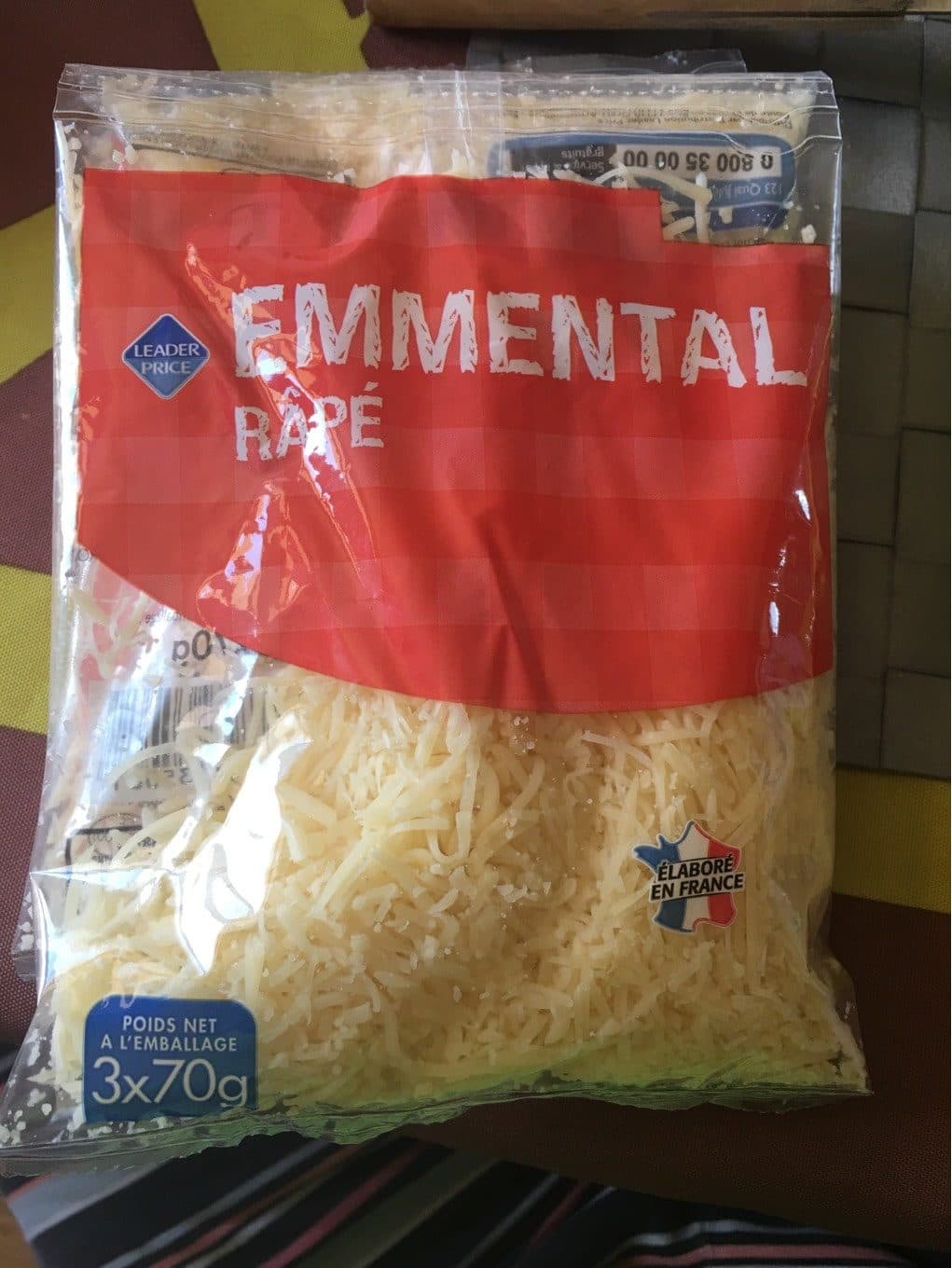 Leader Price Emmentale rapé packshot