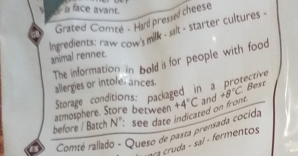 Leader Price Comté Râpé packshot
