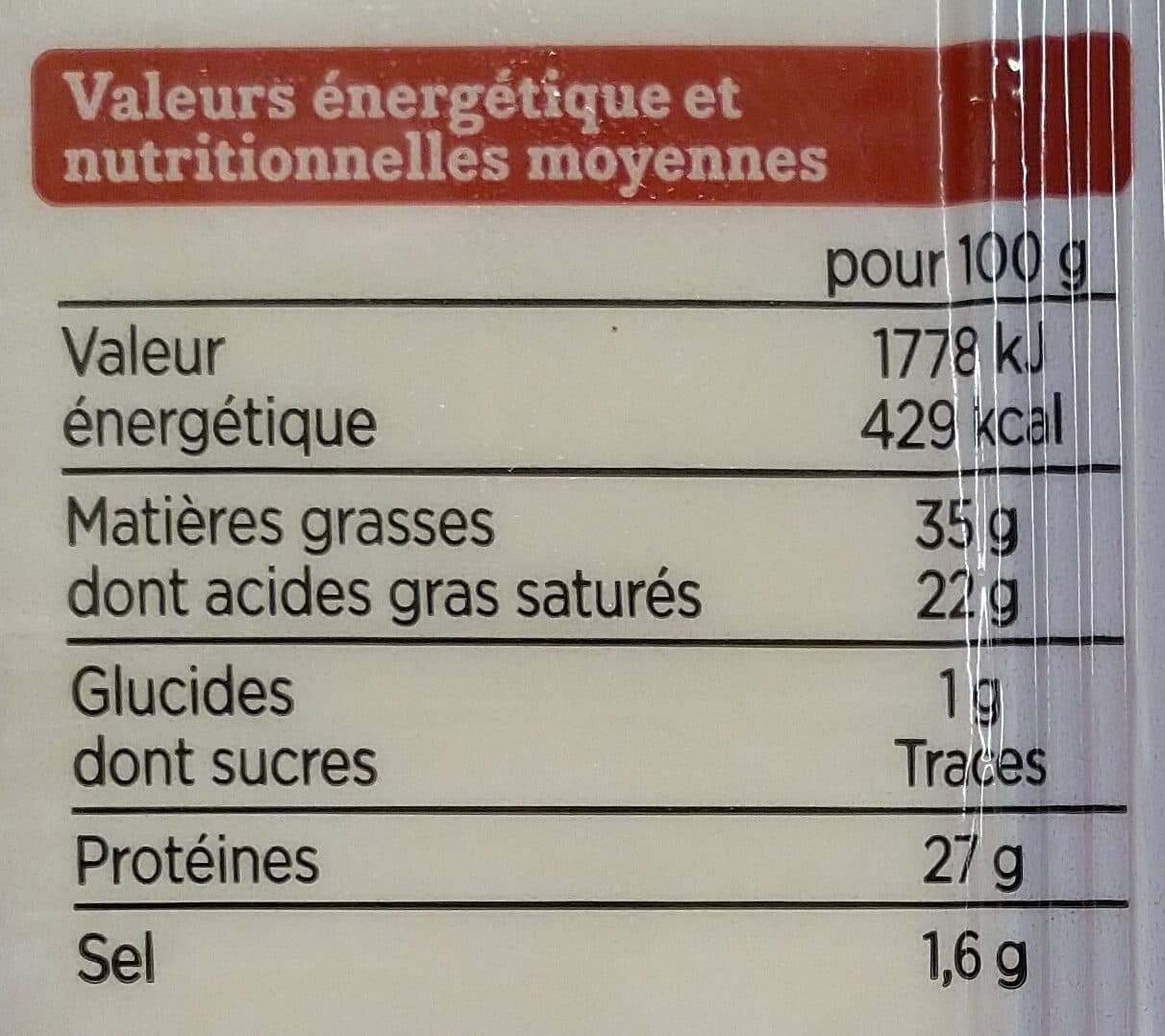 Franprix gruyère suisse AOC packshot
