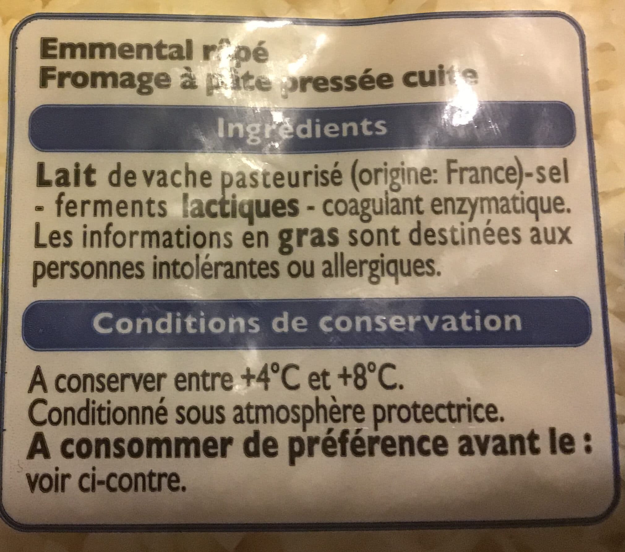 Leader Price Emmental Français Râpé (28 % MG) packshot