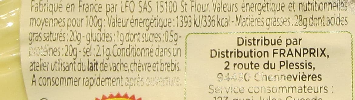 Marché Franprix Fourme d'Ambert AOP packshot