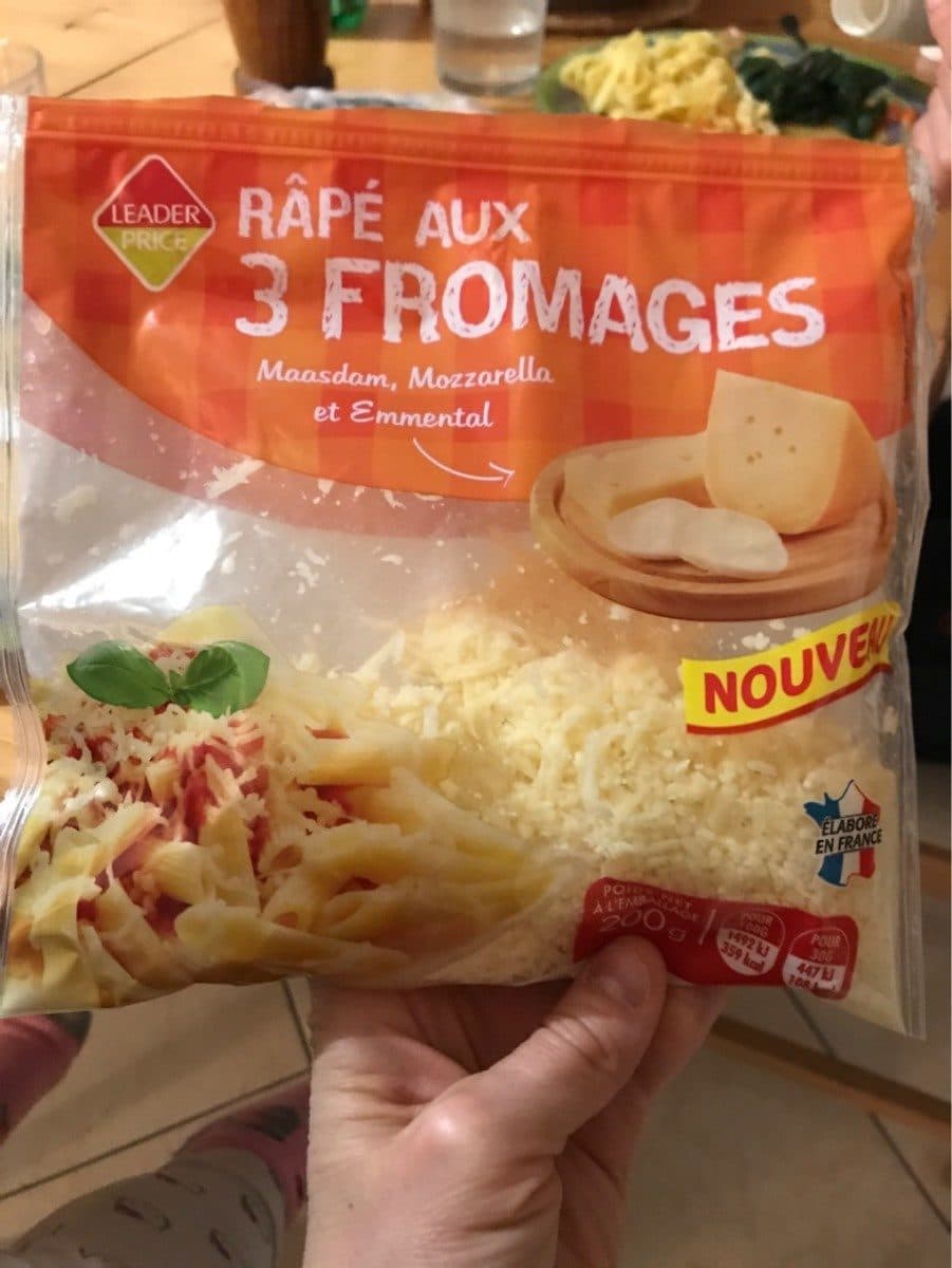 Leader Price Râpé aux 3 Fromages packshot