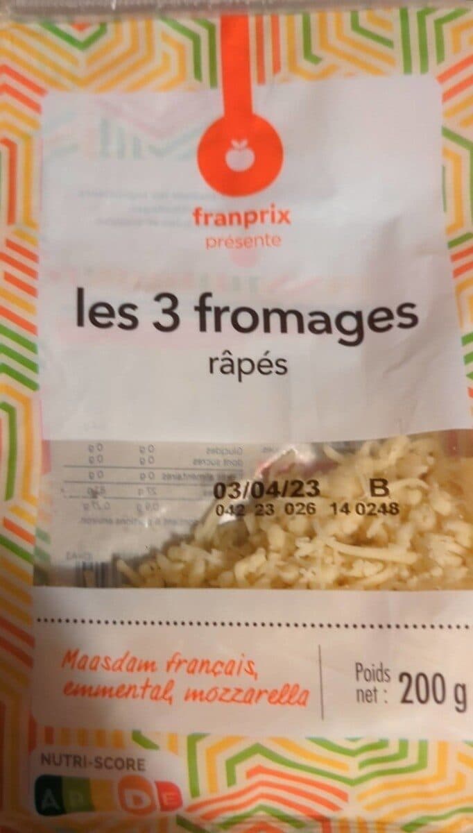 Franprix Les 3 fromages râpés packshot