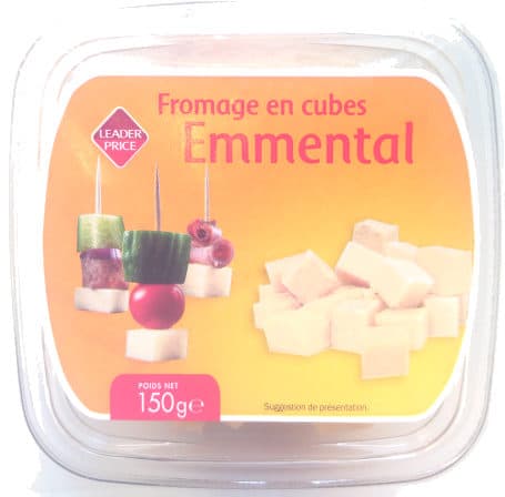 Leader Price Fromage en cubes Emmental packshot