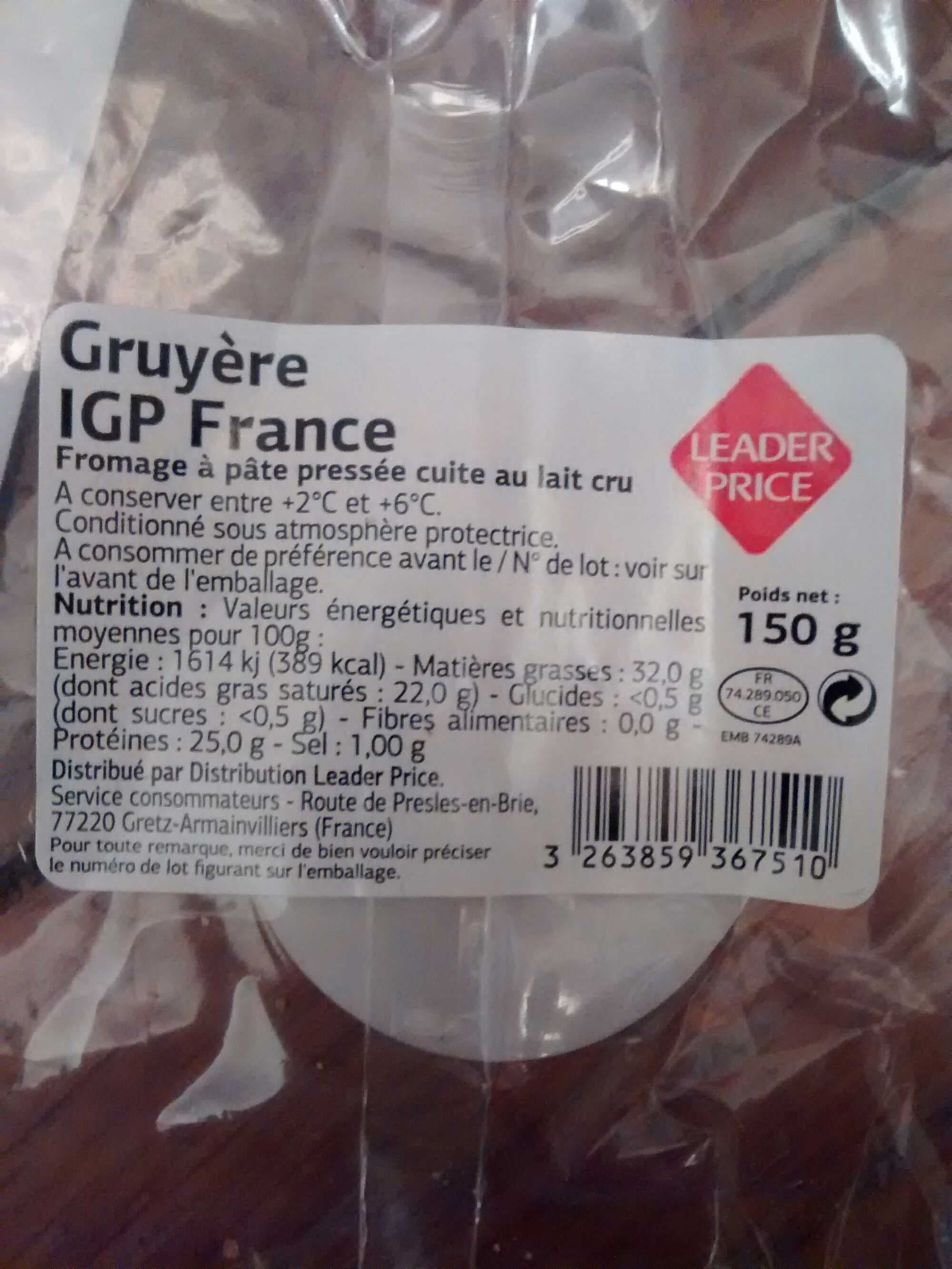 Leader Price Gruyère IGP France packshot
