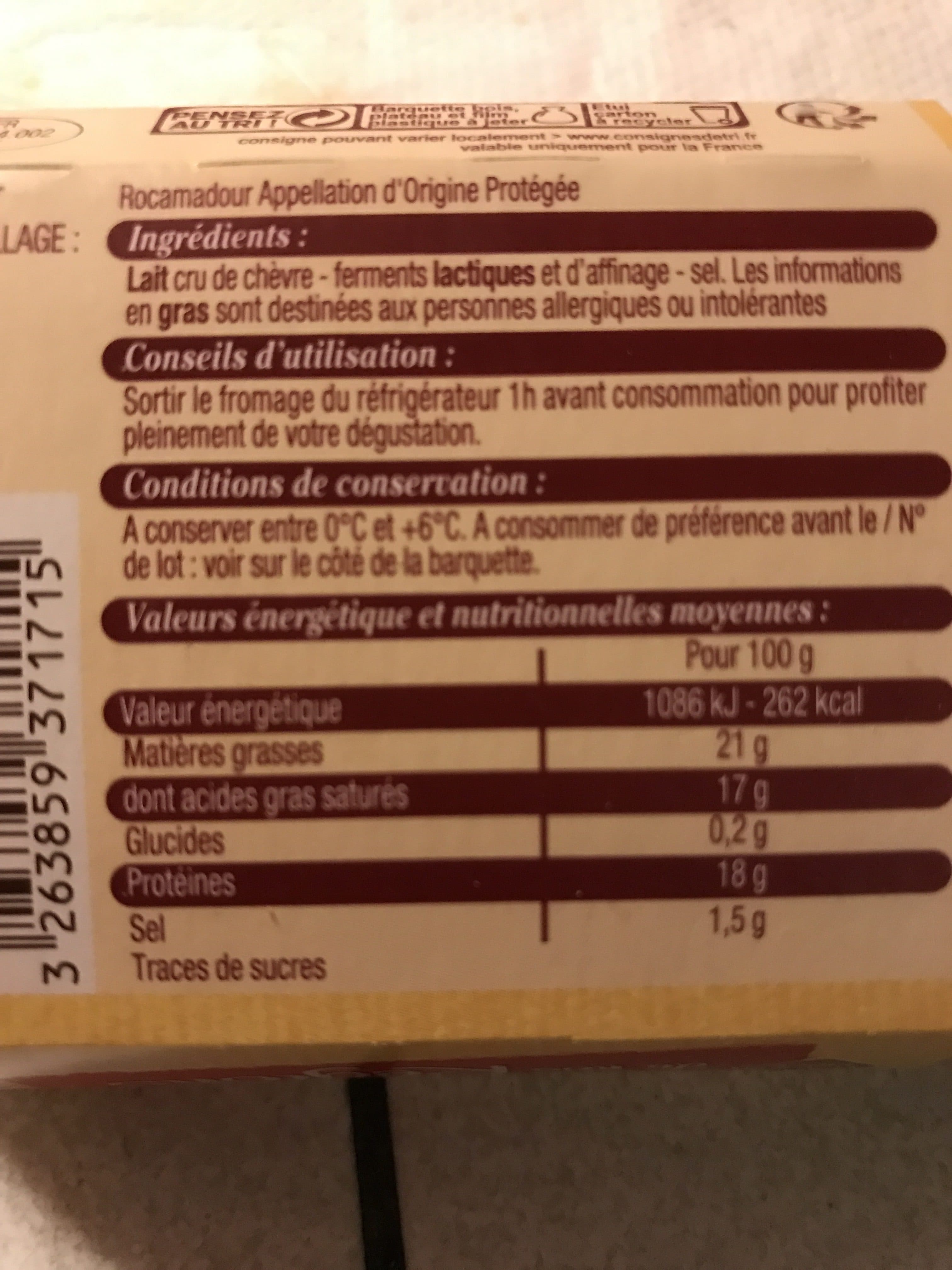 Leader Price Rocamadour Chèvre packshot