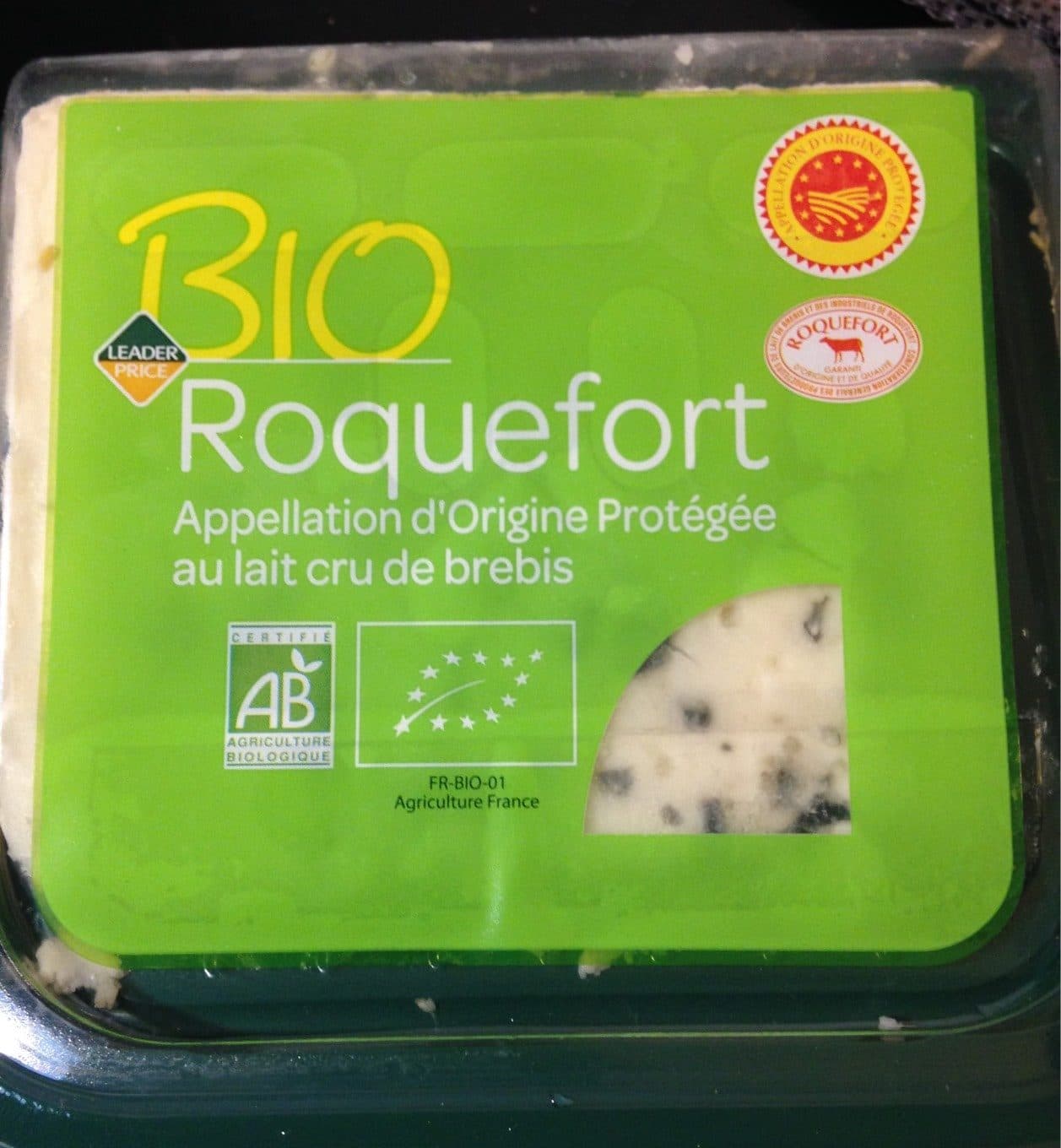 Leader Price Roquefort bio packshot