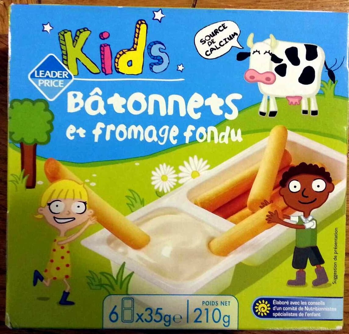 Leader Price Kids - Bâtonnets et fromage fondu packshot