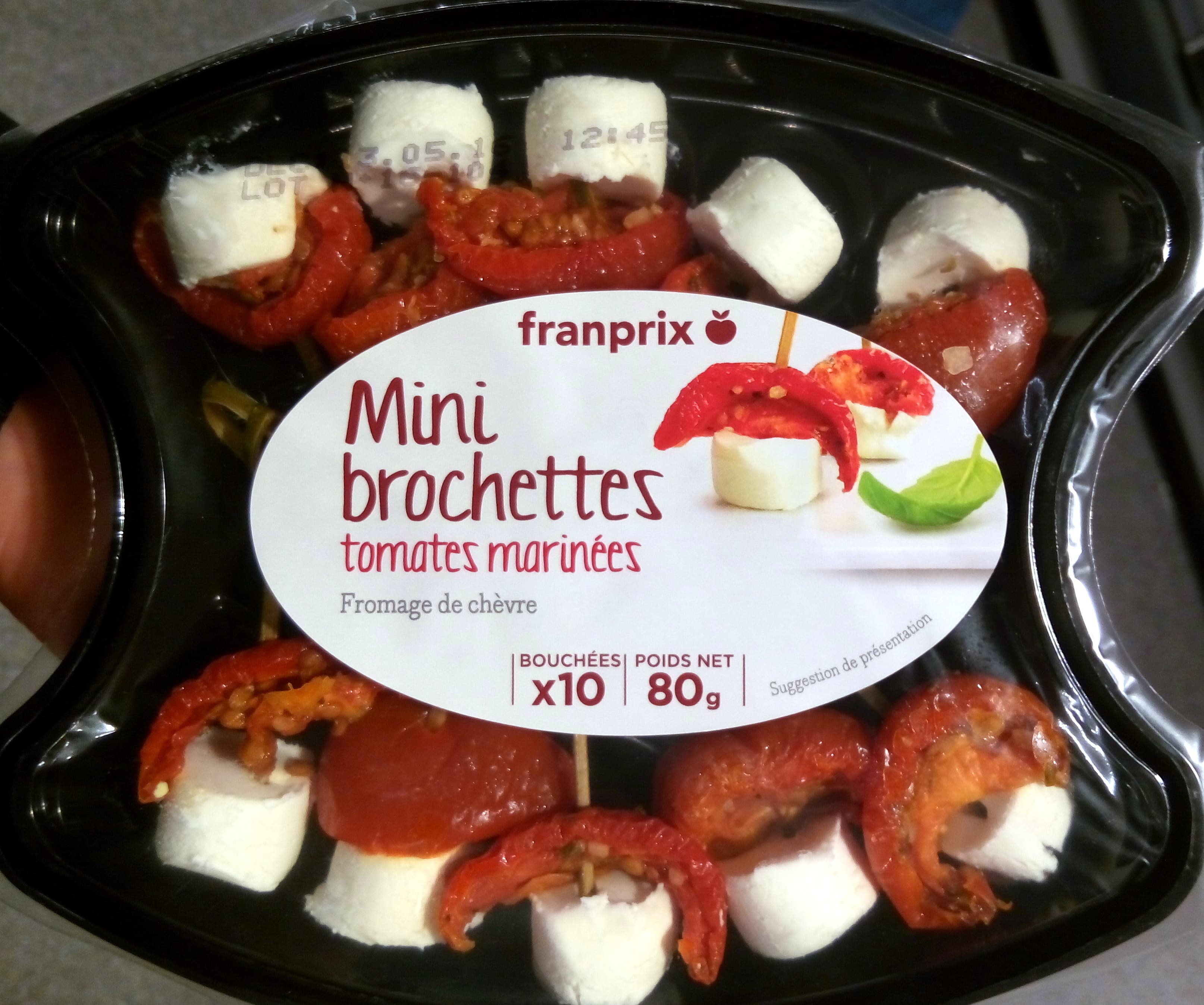 Franprix Mini brochettes tomates marinées Fromage de chèvre packshot