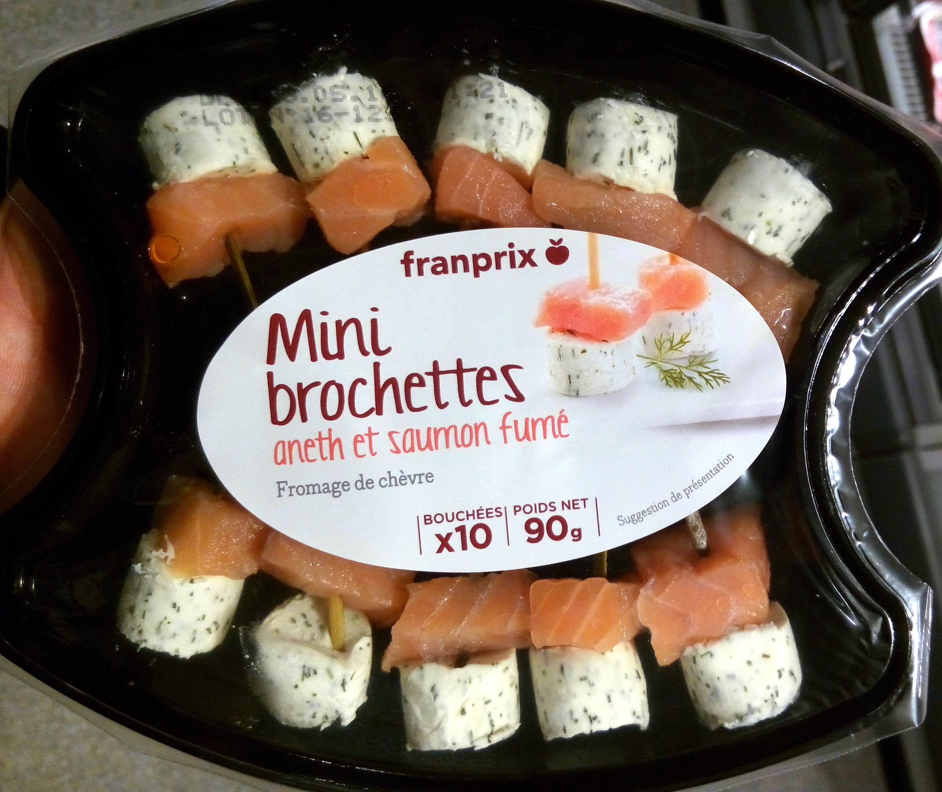 Franprix Mini Brochettes Aneth et Saumon Fumé packshot
