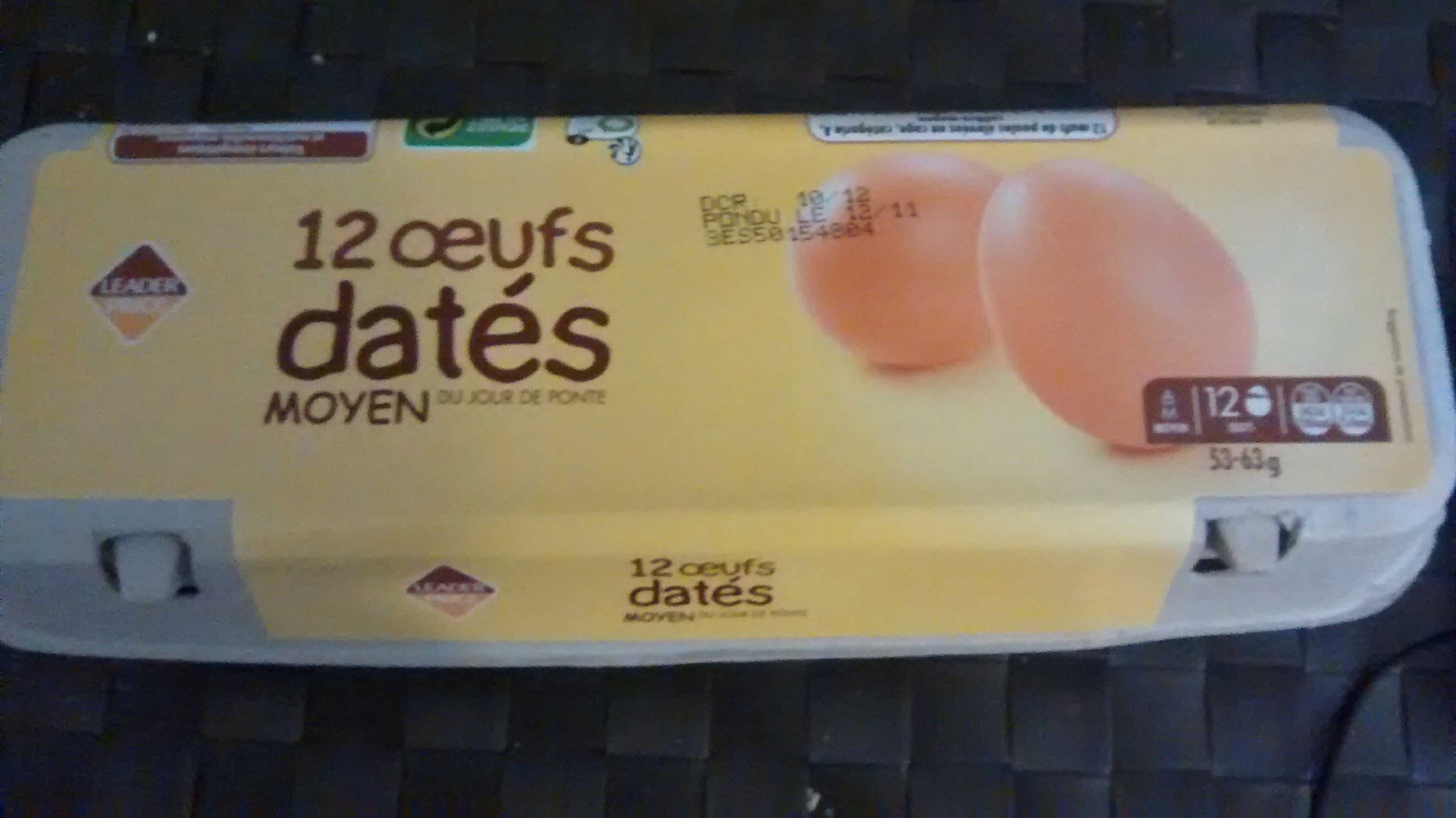 Leader Price 12 Oeufs Datés du Jour de Ponte moyen packshot