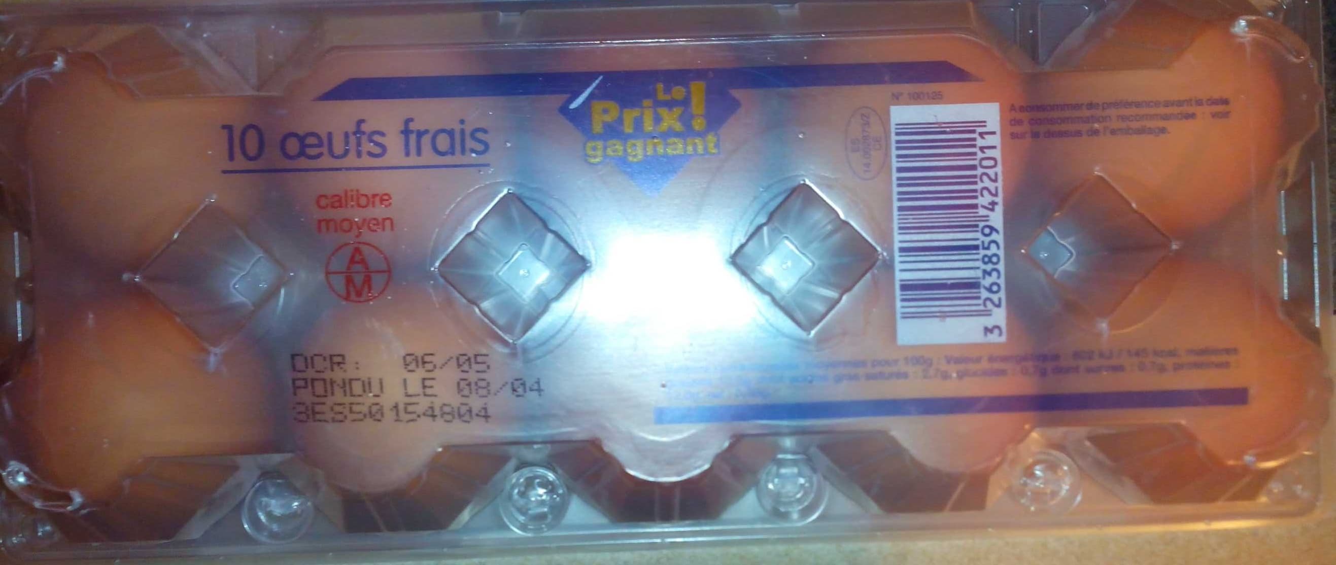 Le Prix Gagnant! 10 œufs frais packshot