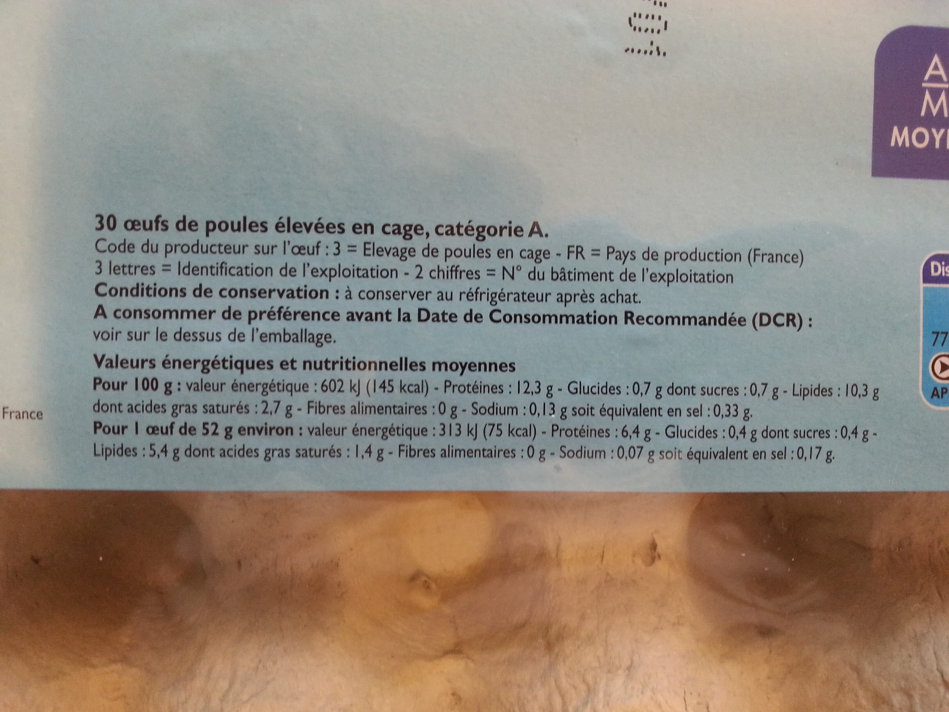 Leader Price 30 oeufs frais moyens packshot