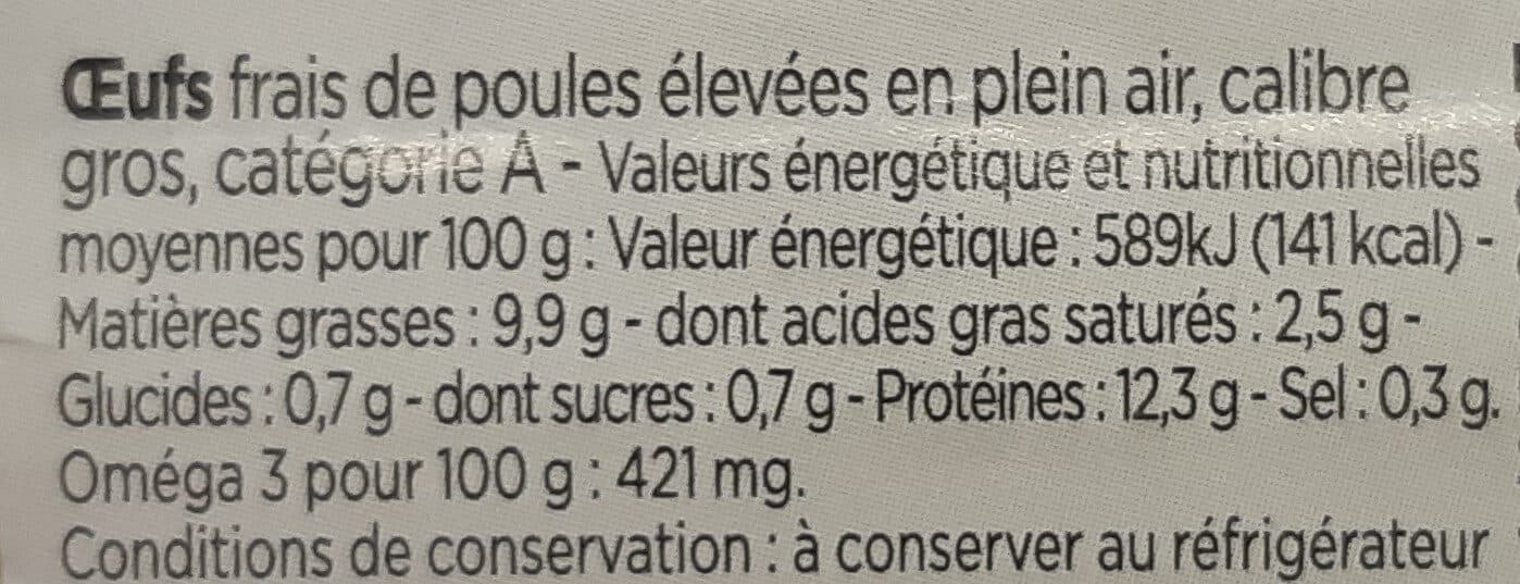 Marché Franprix 4 œufs France plein air Bleu Blanc Cœur packshot