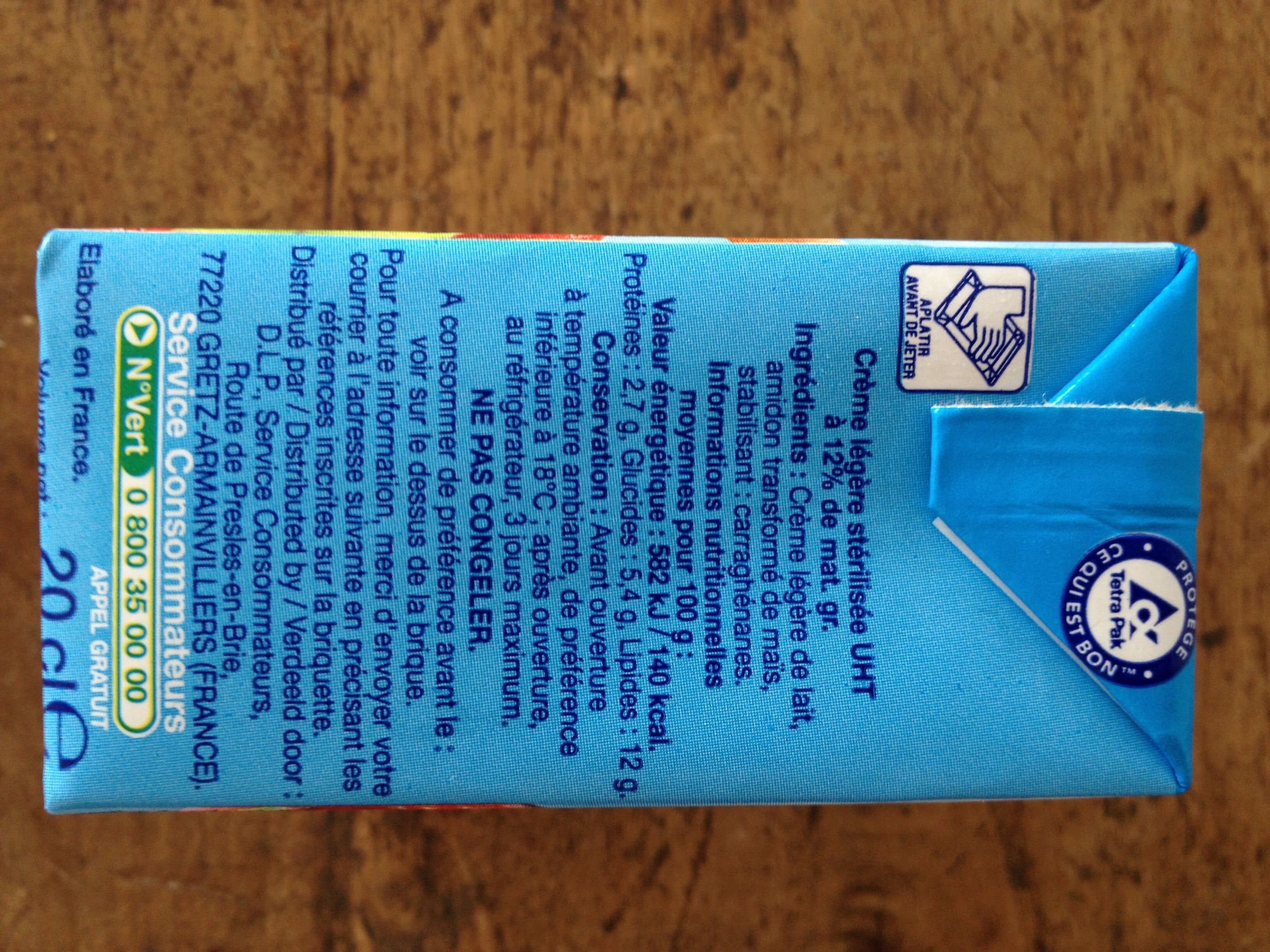 Leader Price Crème Légère (12 % MG) packshot
