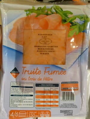 Leader Price Truite Fumée au bois de Hêtre packshot