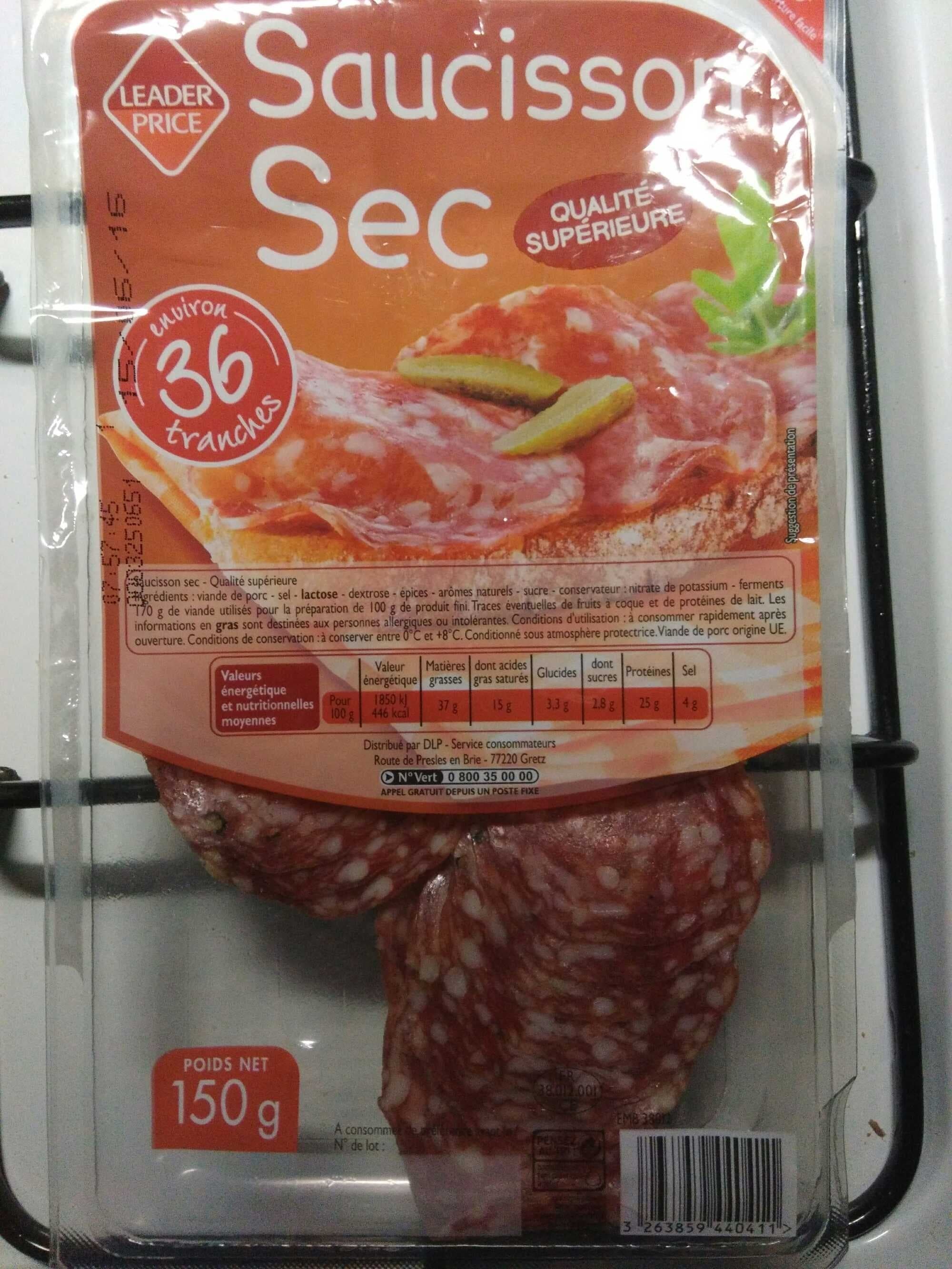 Leader Price Saucisson Sec - Qualité Supérieure packshot