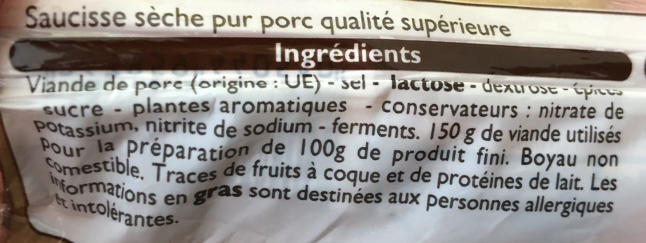 Leader Price Saucisse Sèche packshot