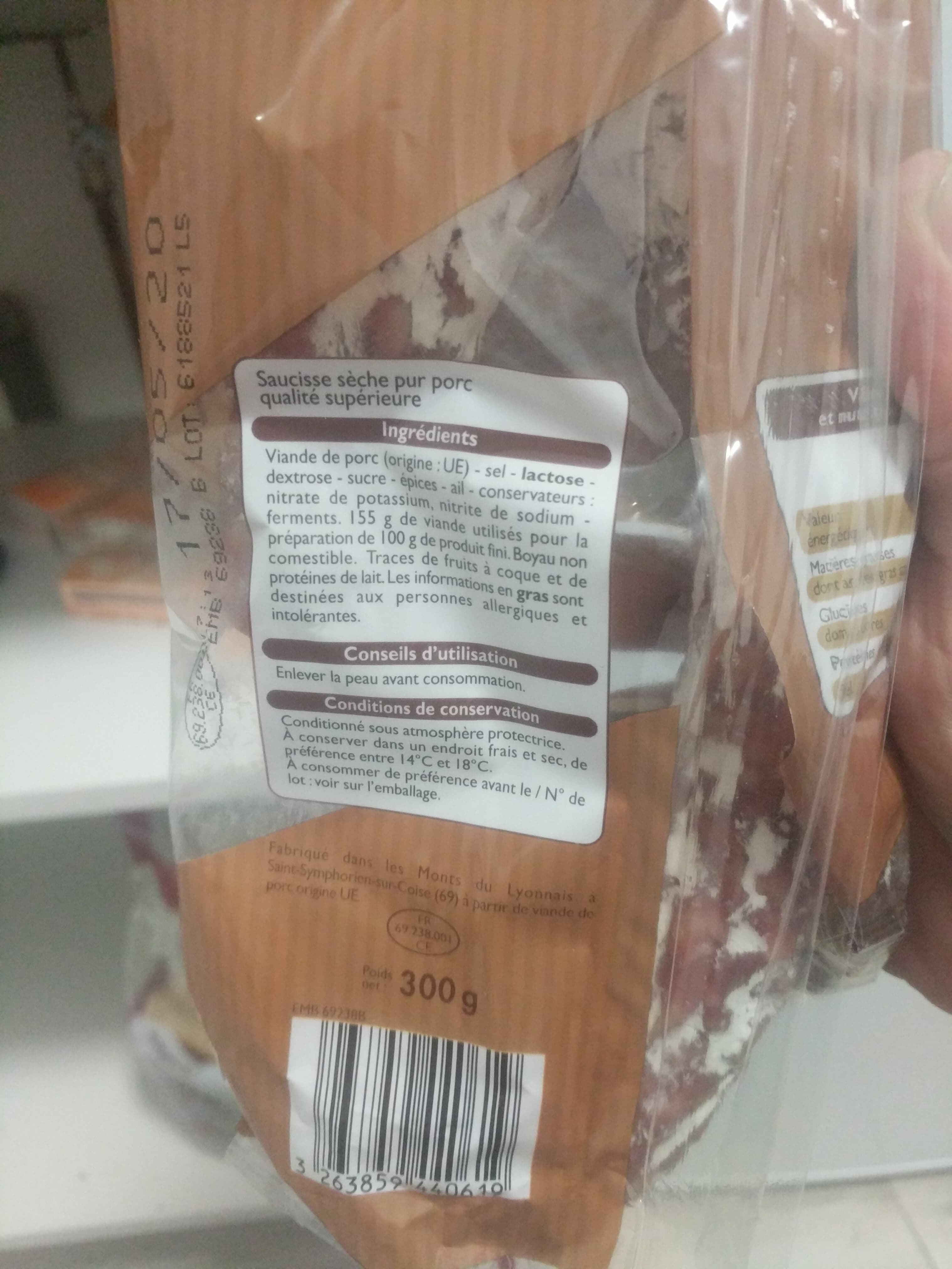 Leader Price Saucisse sèche packshot