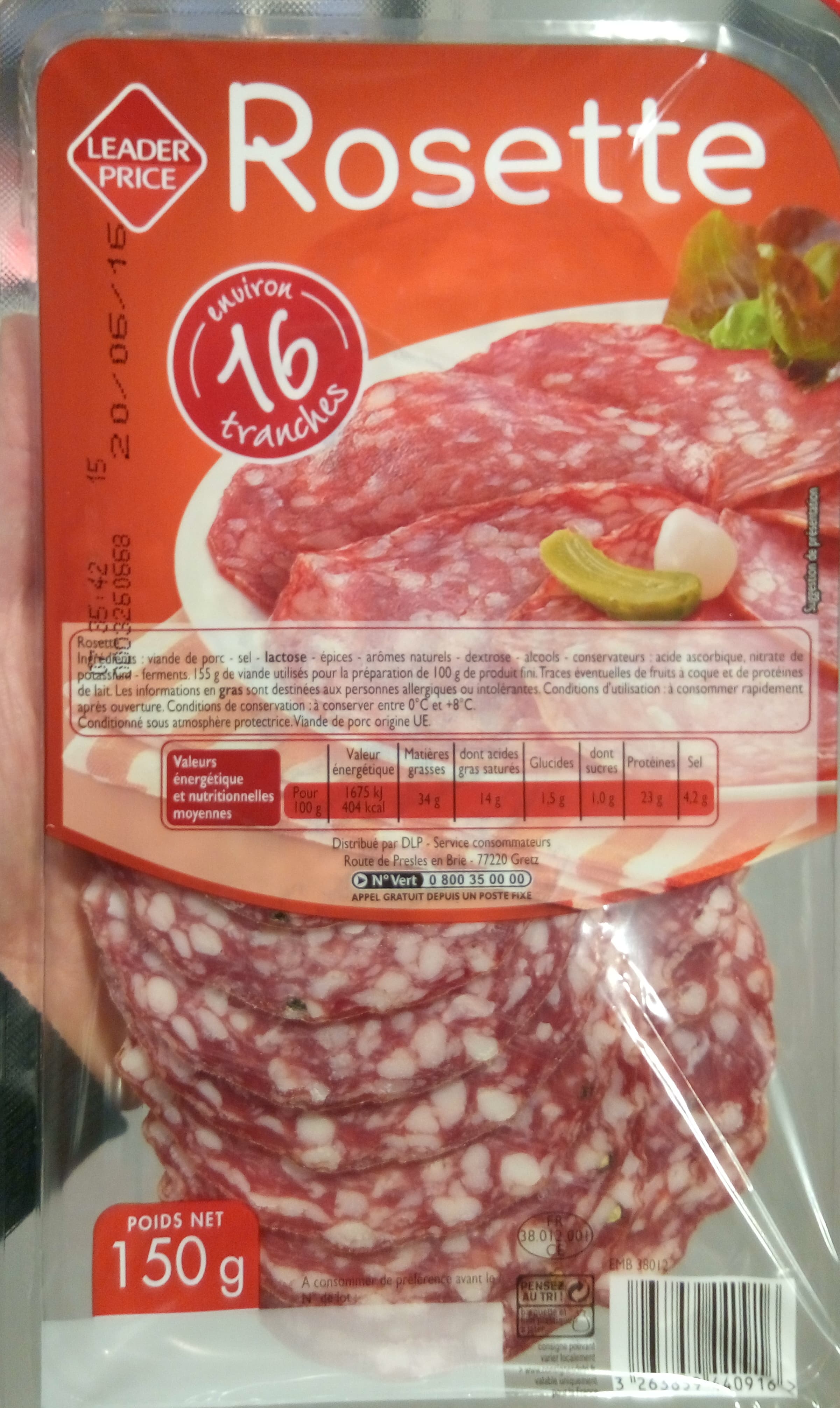 Leader Price Rosette (16 tranches) packshot