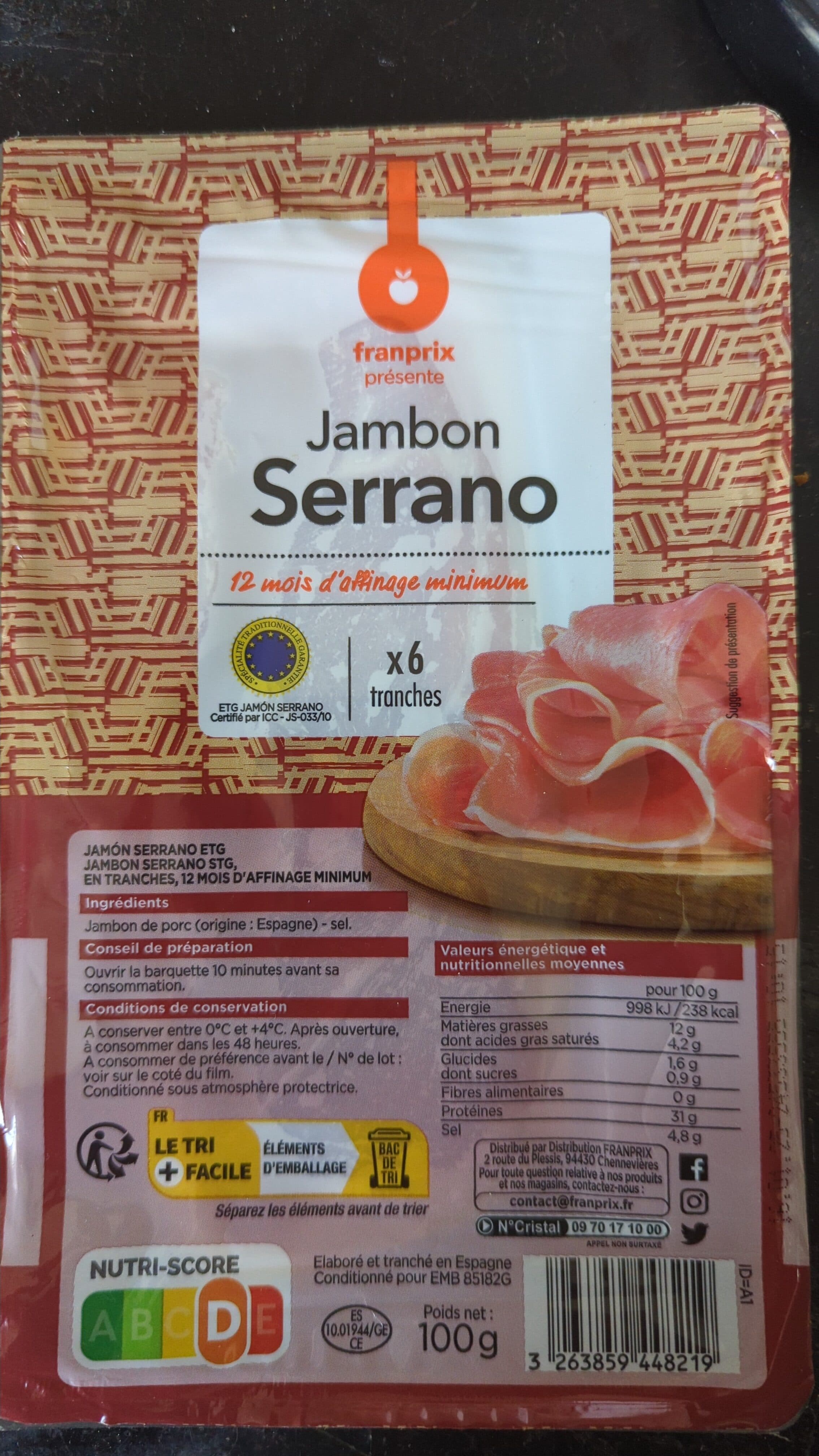 Franprix Jambon Serrano packshot