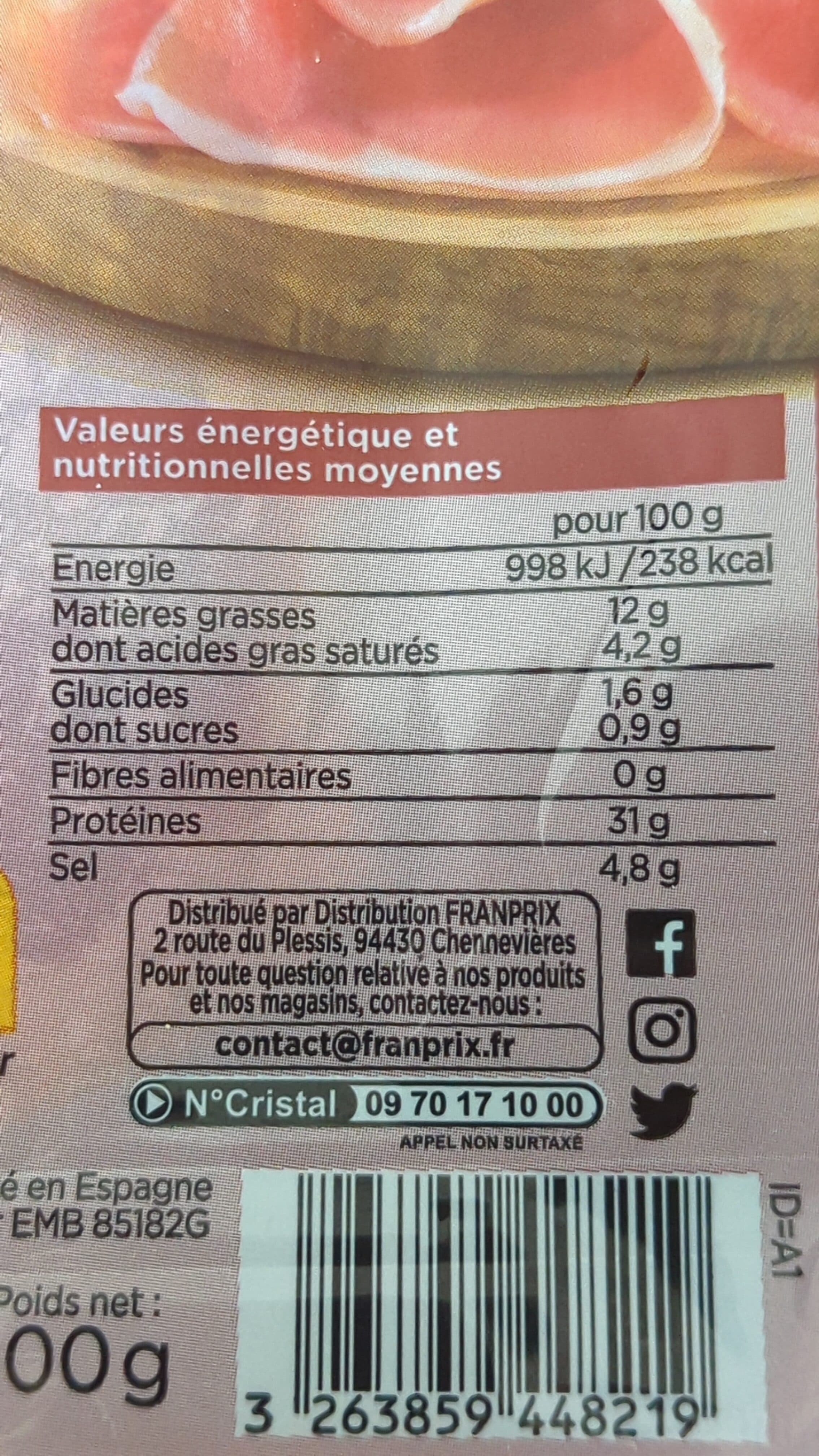 Franprix Jambon Serrano packshot