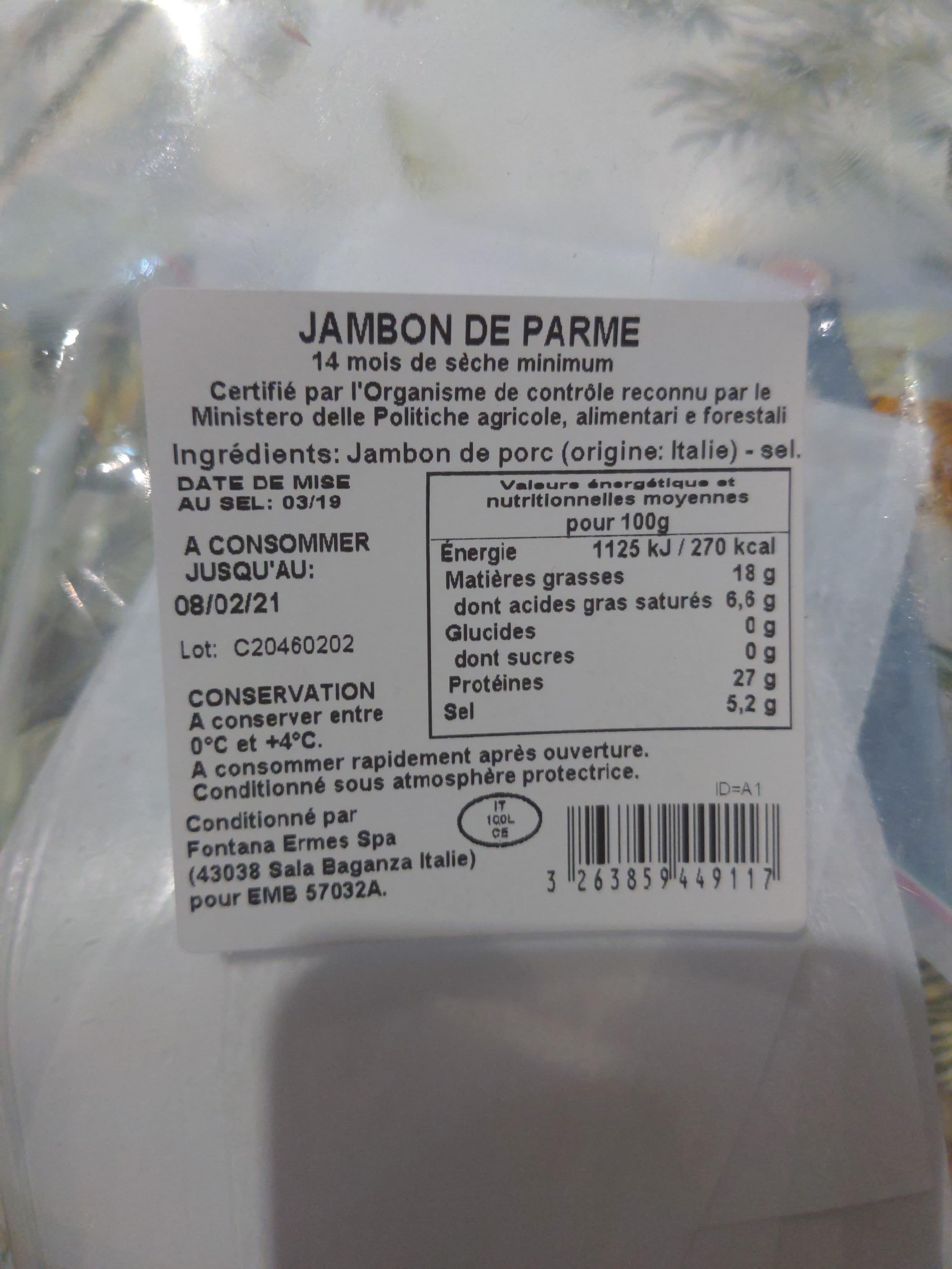 Leader Price Jambon de parme packshot