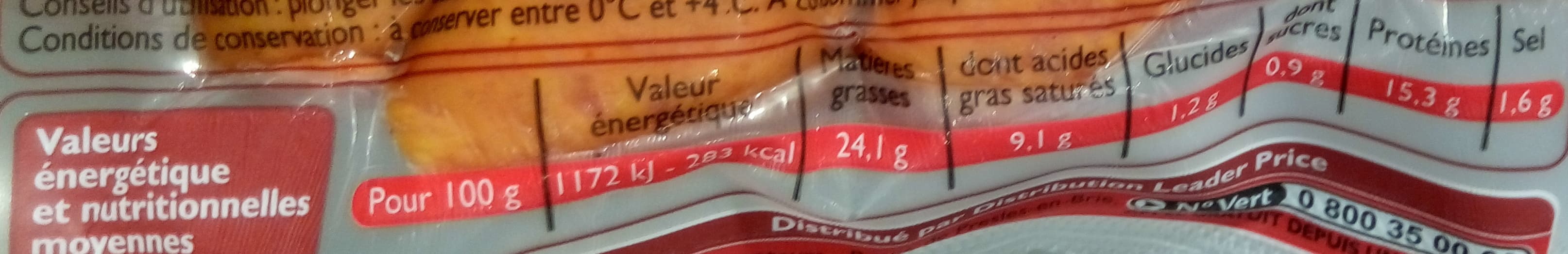 Leader Price Saucisses fumées cuites packshot