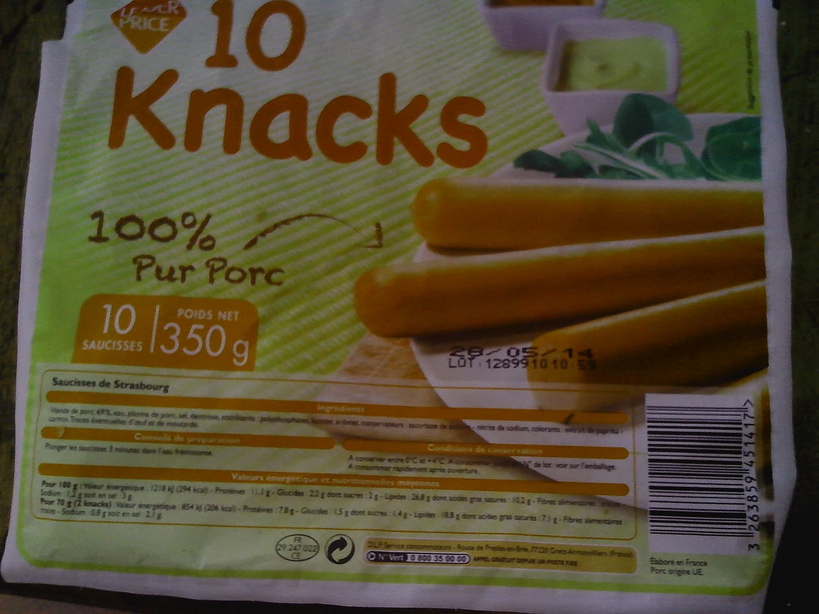 Leader Price 10 Knacks - Saucisses de Strasbourg packshot