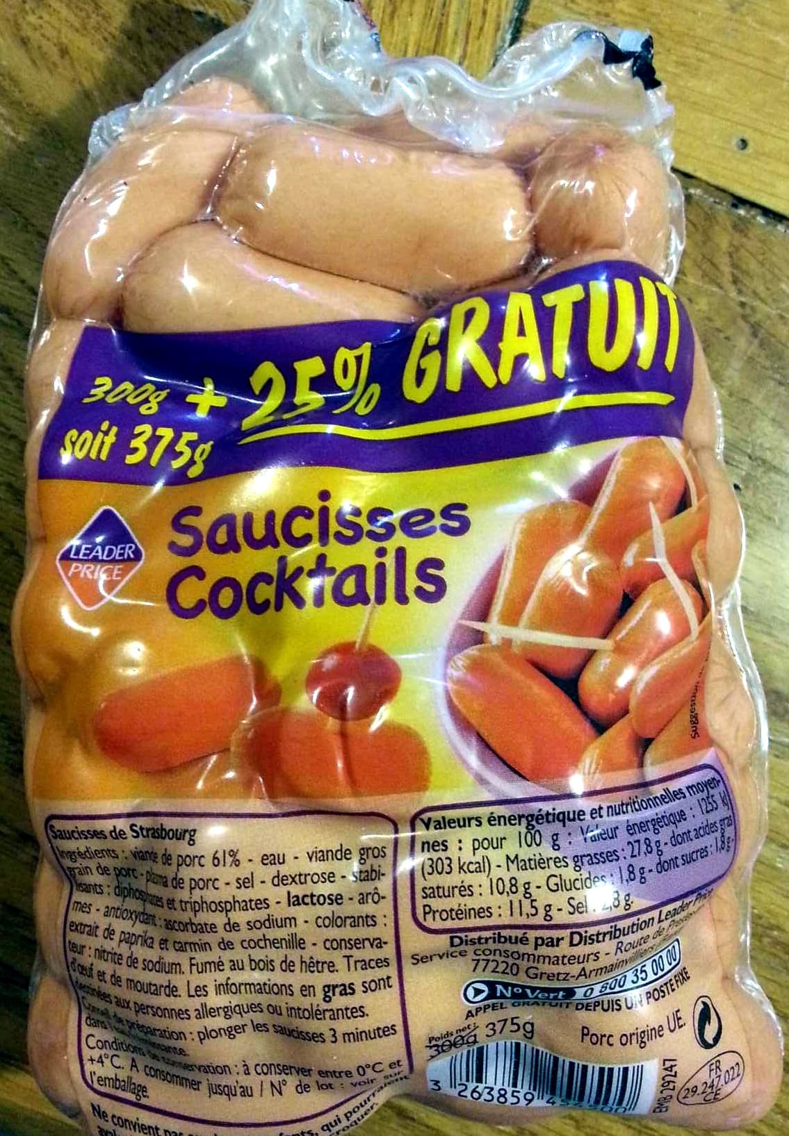 Leader Price Saucisses cocktails packshot
