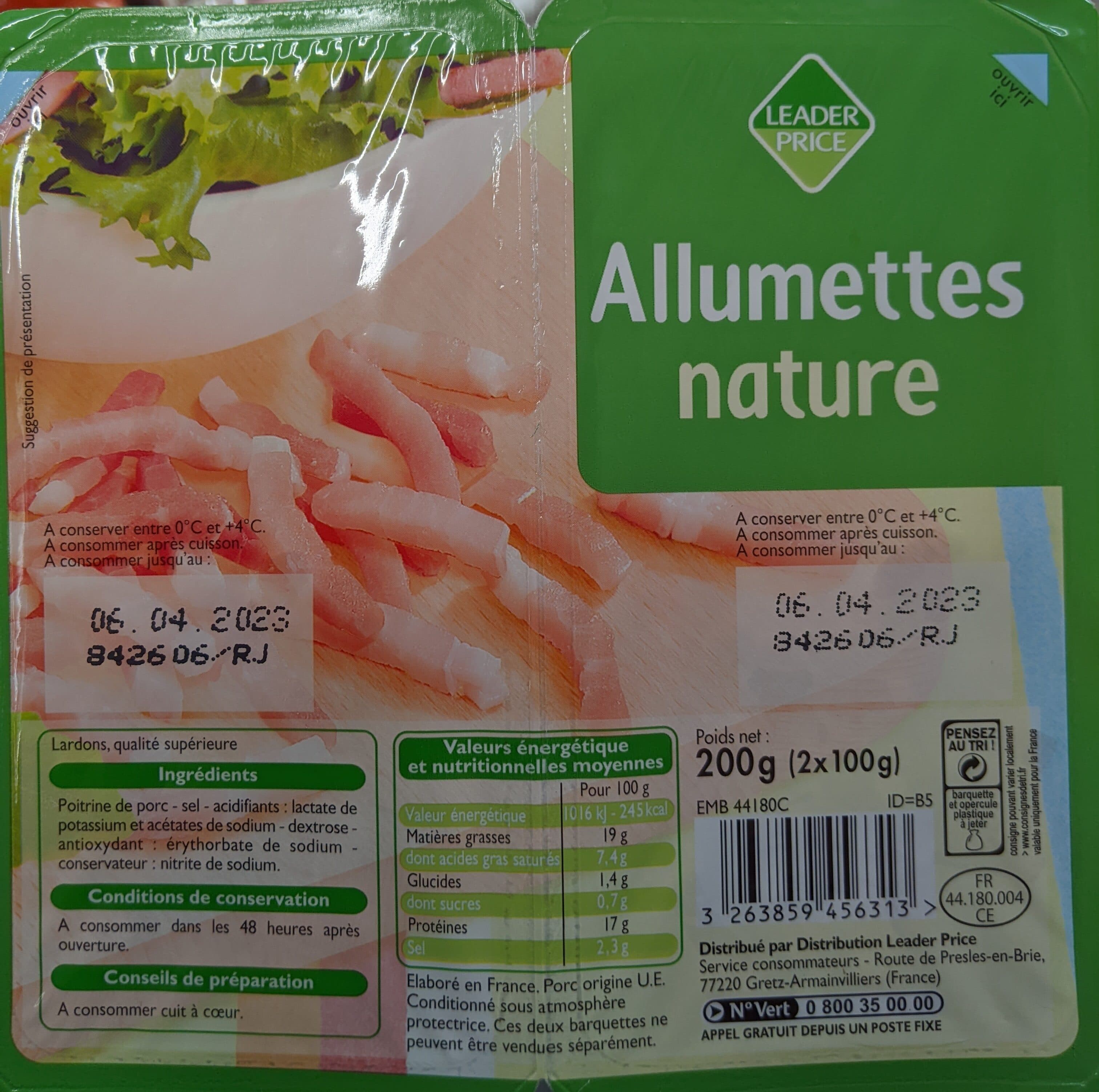 Leader Price Allumettes nature packshot