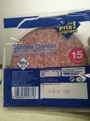 Leader Price Salami Danois fumé au bois de hêtre packshot