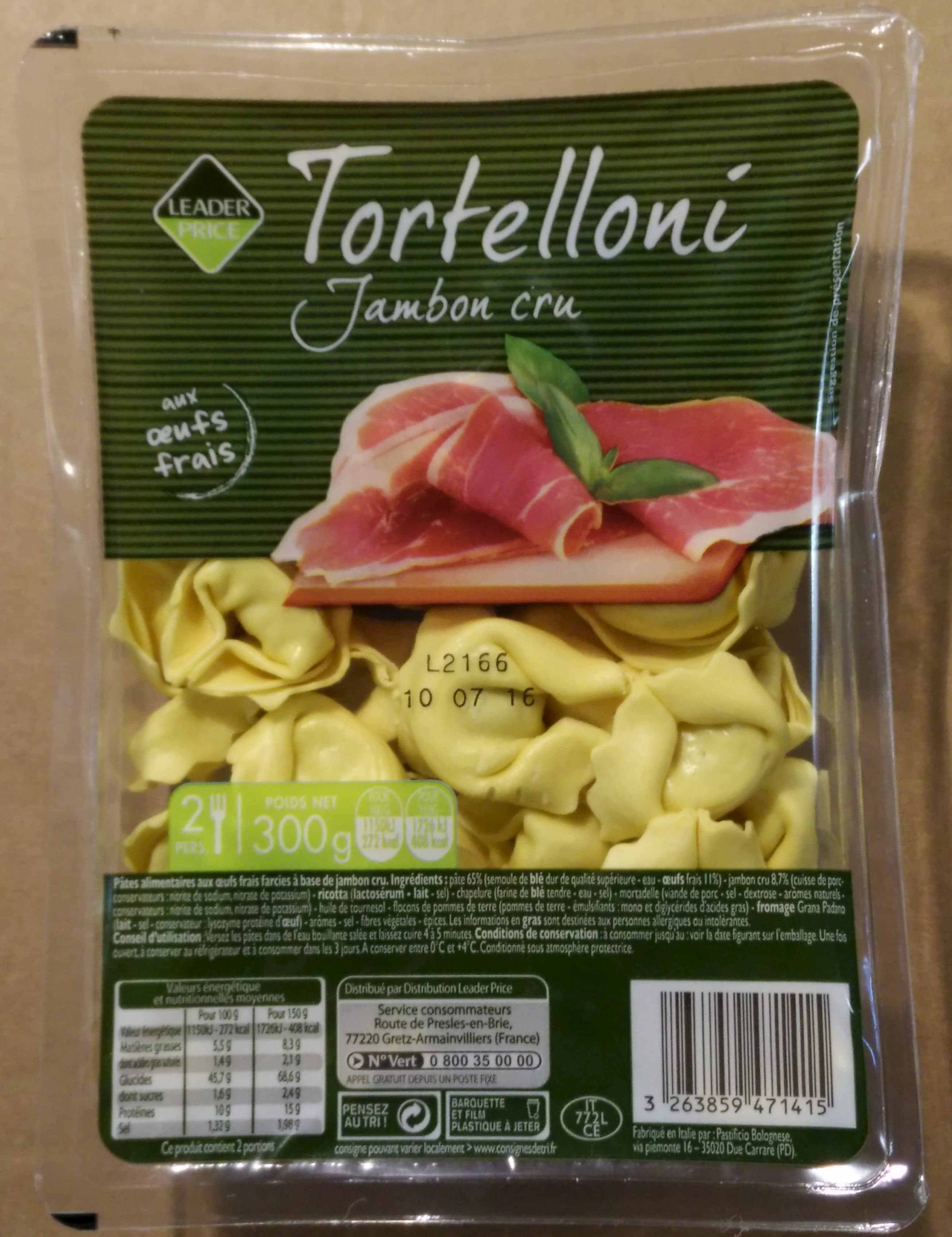 Leader Price Tortelloni Jambon Cru packshot