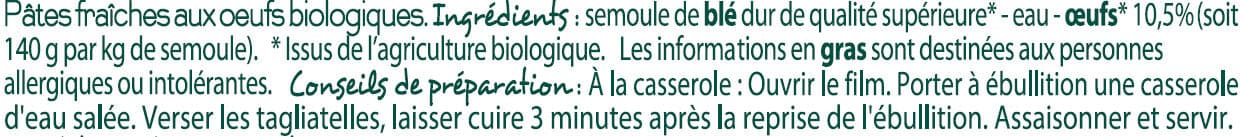 DLP (Distribution Leader Price) Tagliatelles aux œufs Bio packshot