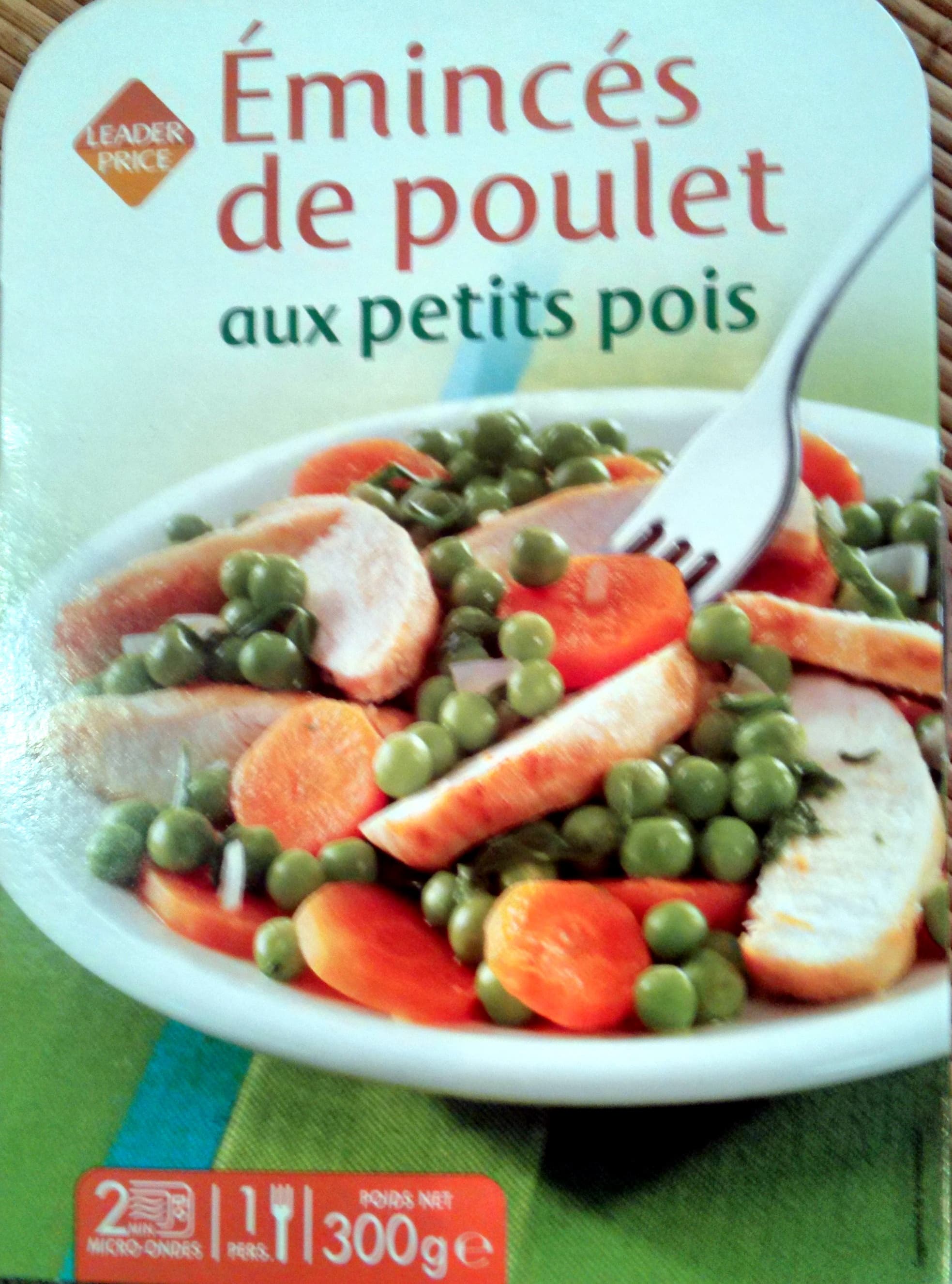Leader Price Emincés de poulet aux petits pois packshot