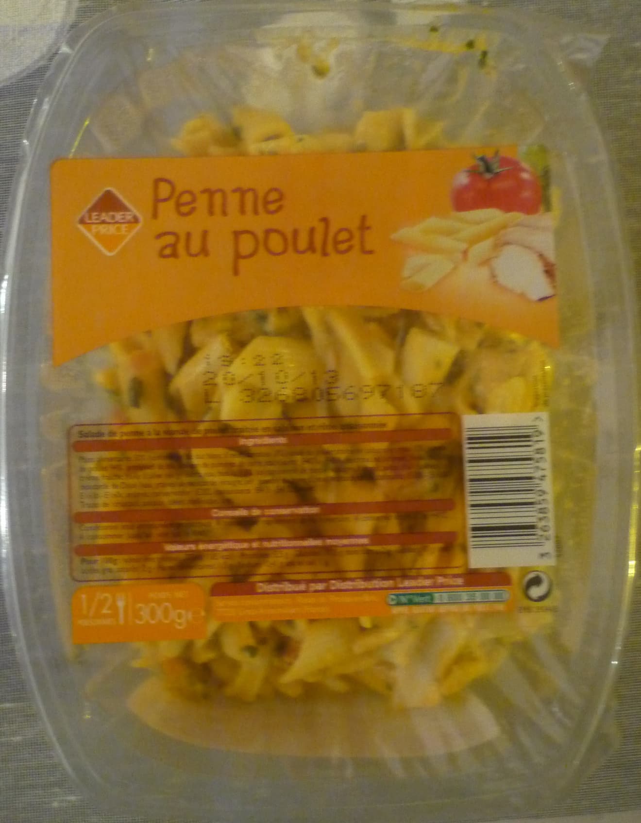 Leader Price Penne au poulet packshot