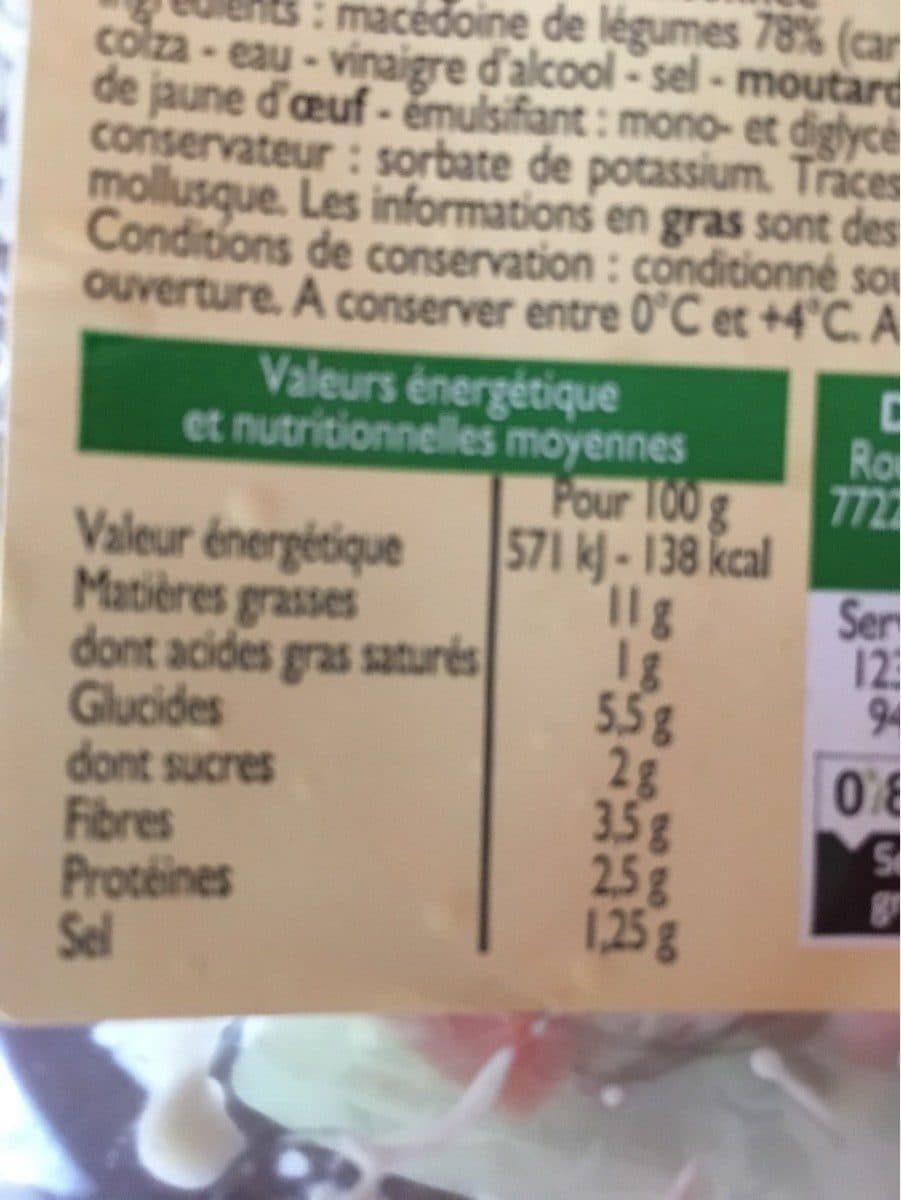 Leader Price Macedoine de legumes - mayonnaise packshot