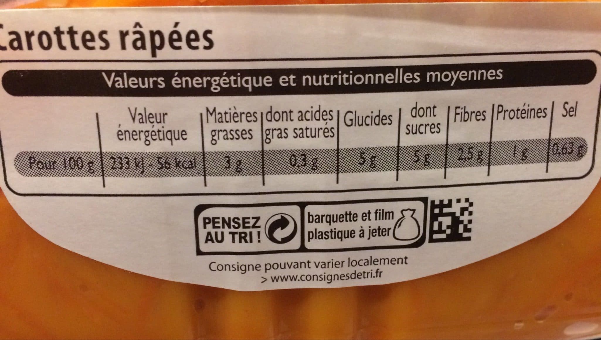 Leader Price Carottes râpées packshot
