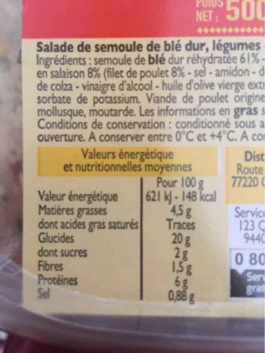 Leader Price Taboulé au poulet packshot