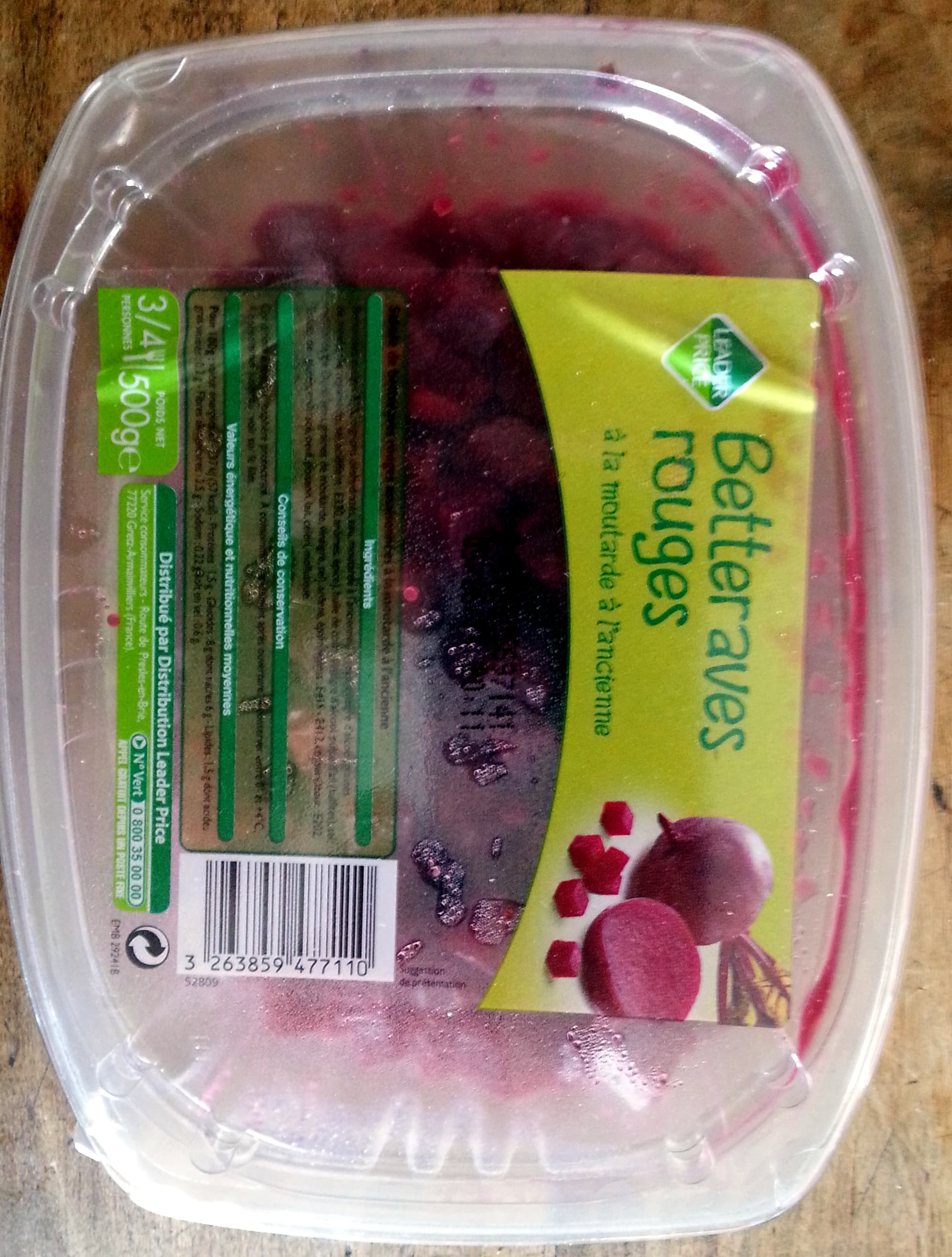 Leader Price Betteraves rouges à la moutarde à l'ancienne packshot