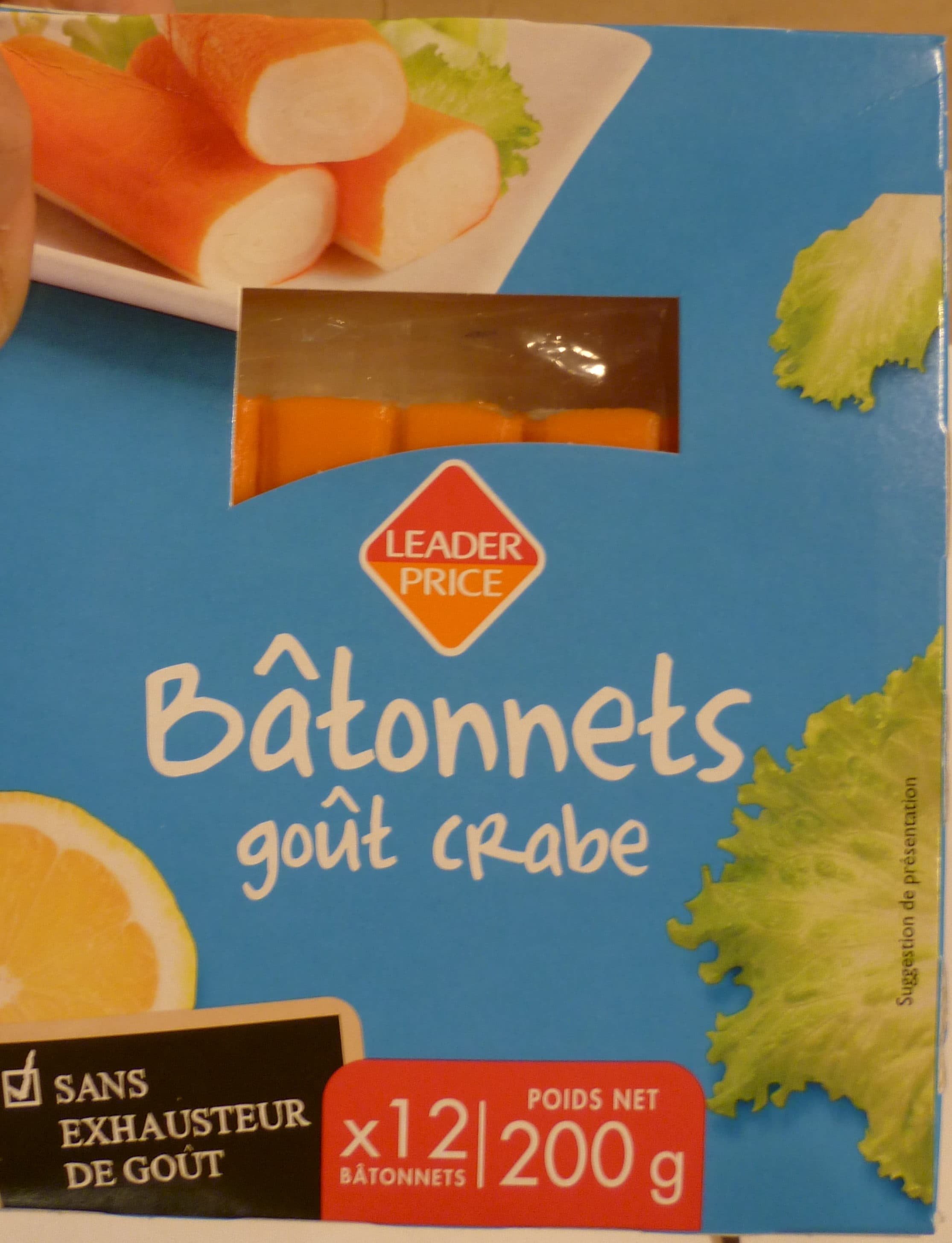 Leader Price Bâtonnets goût crabe packshot
