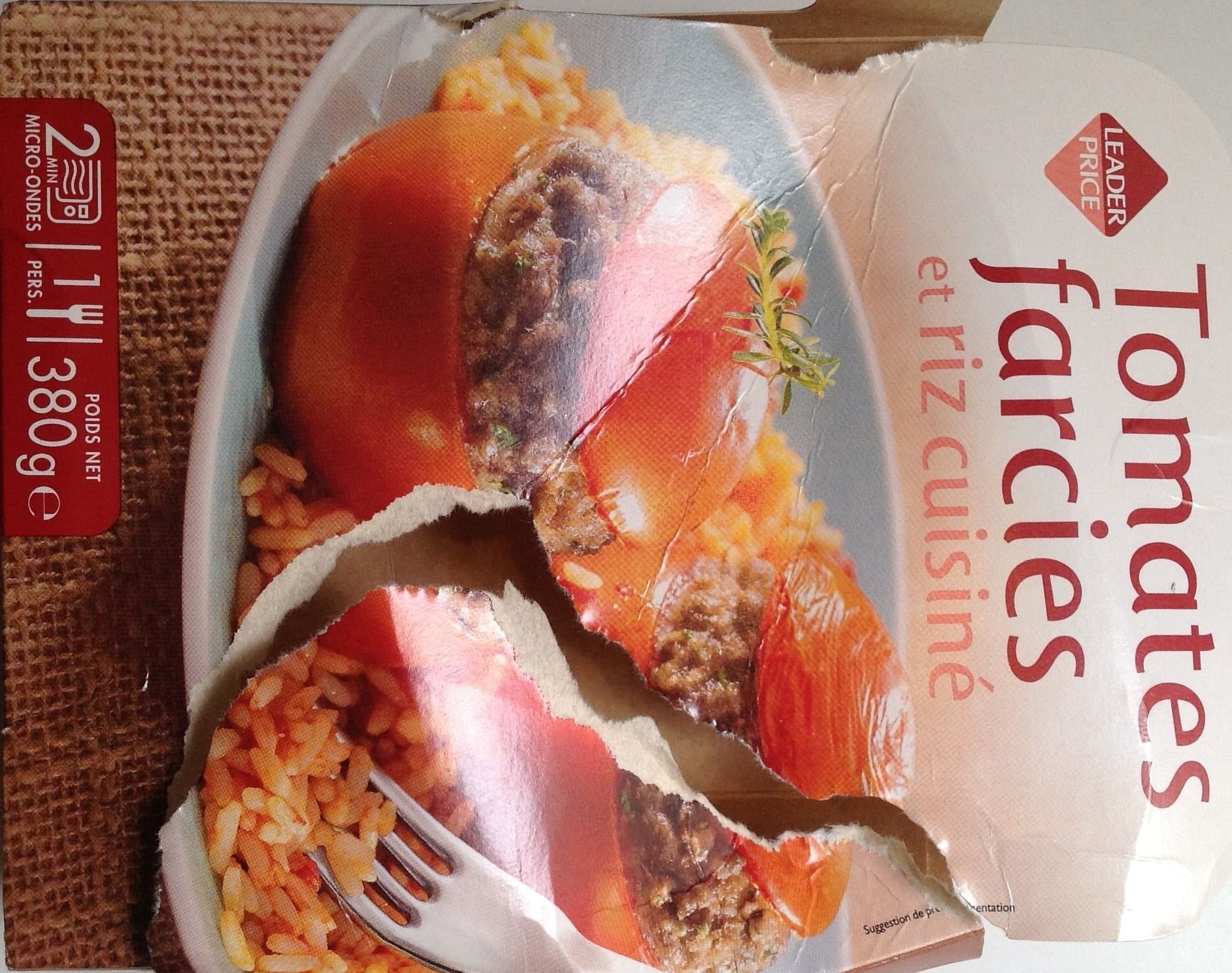 Leader Price Tomates farcies et riz cuisiné packshot
