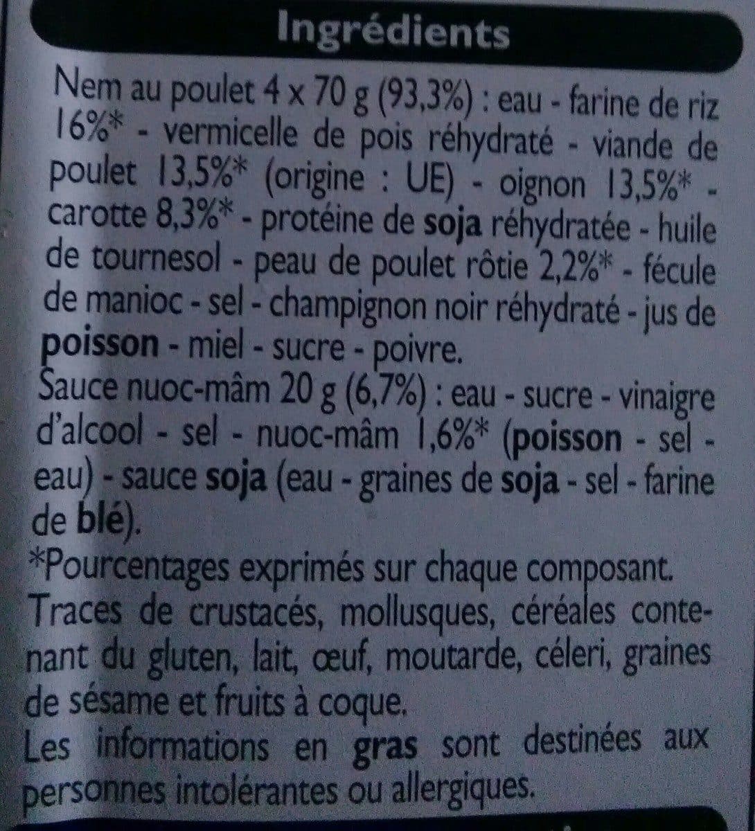 Leader Price Délices du Monde - Nems au Poulet et sauce Nuoc Mâm packshot