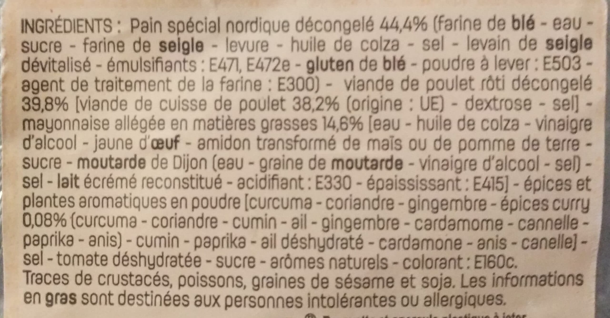 Leader Price Leader Snack - Mon sandwich - Poulet à l'indienne packshot