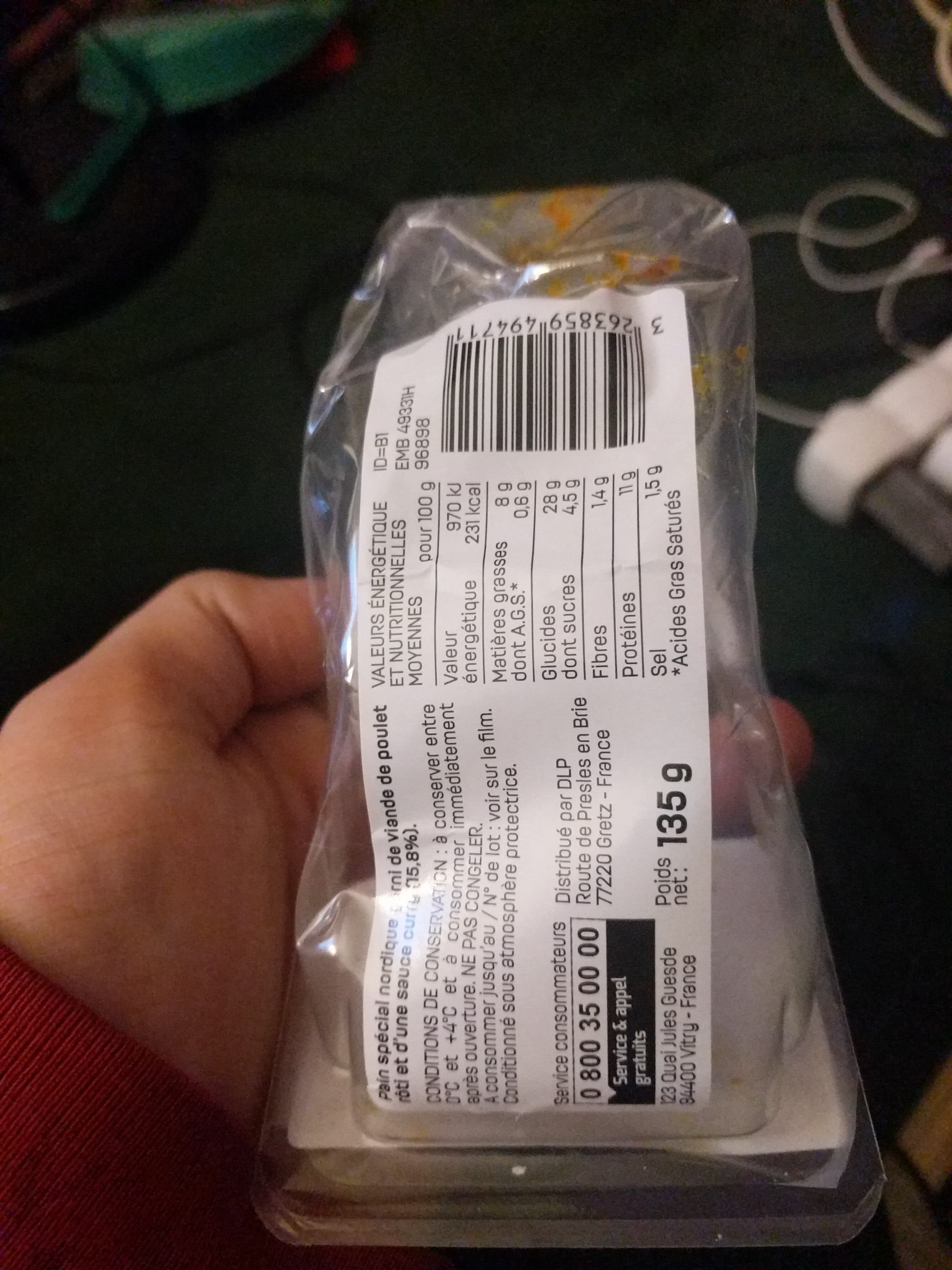 Leader Price Leader Snack - Mon sandwich - Poulet à l'indienne packshot