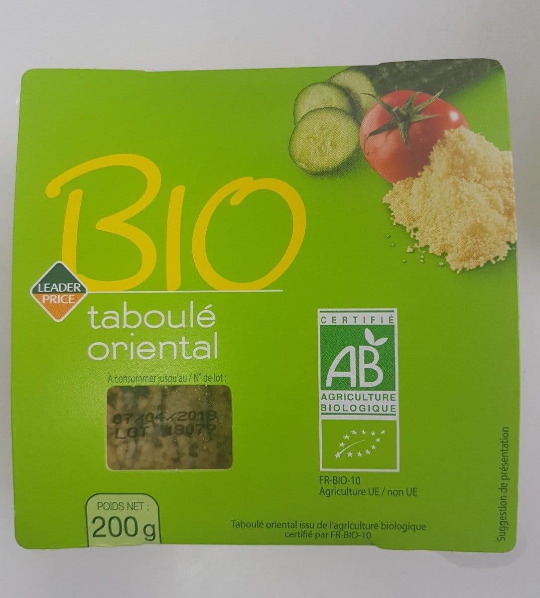 Leader Price Taboulé oriental Bio packshot