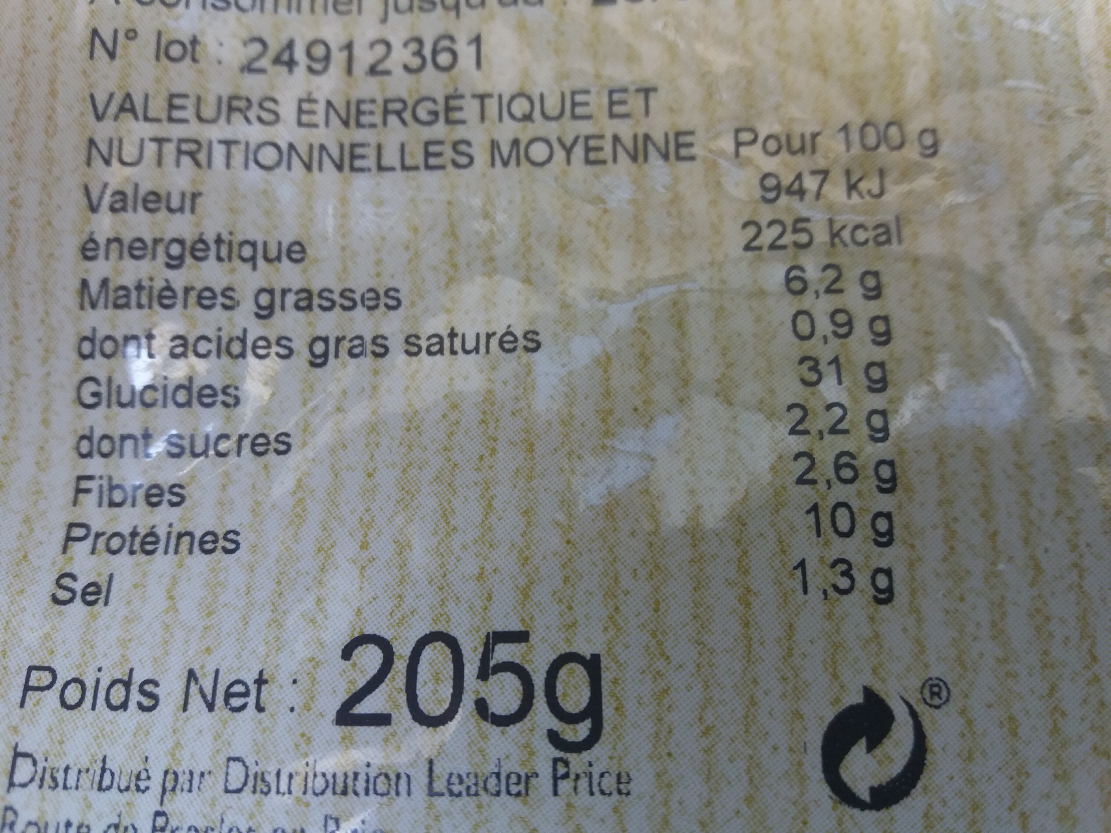 Leader Price Sandwich Poulet Rôti Crudités 205Gr packshot