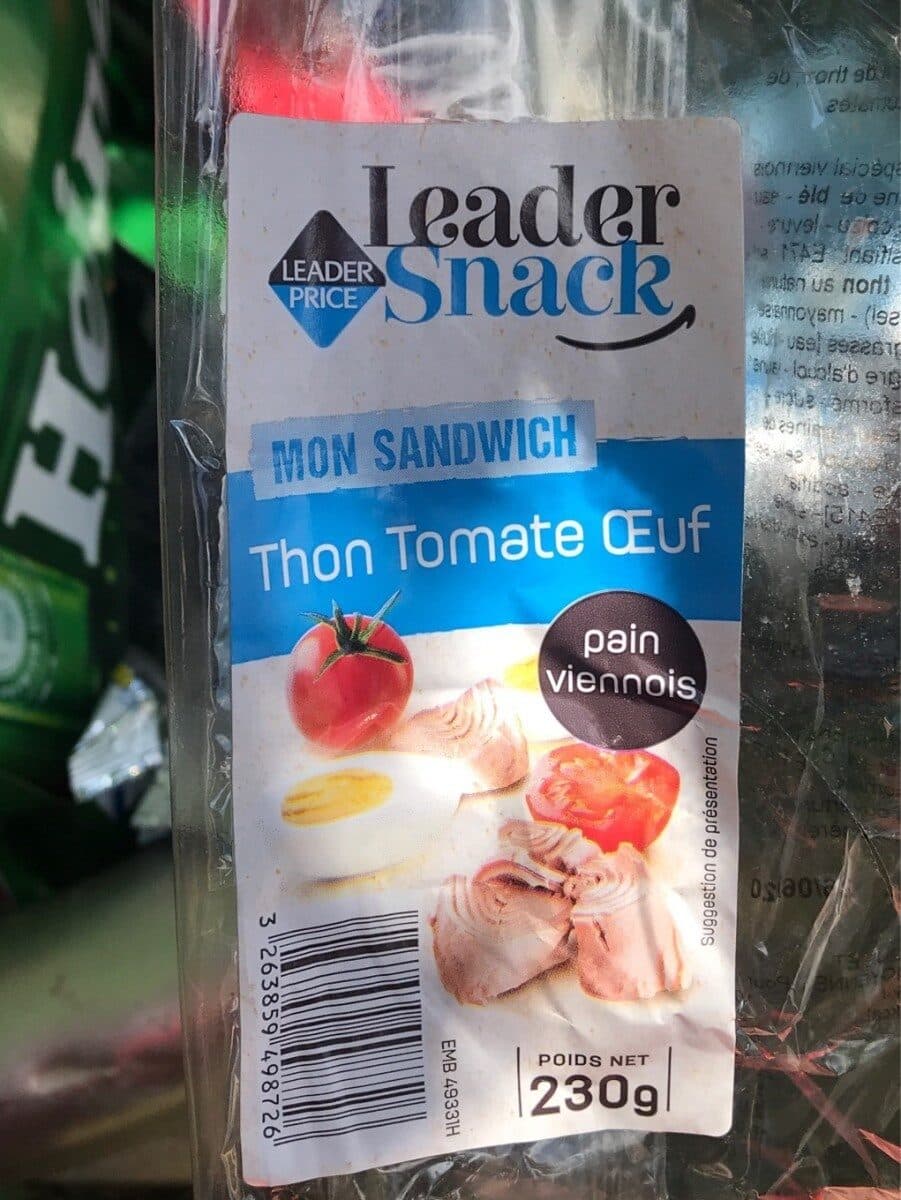 Leader Snack Sandwich viennois thon crudités packshot